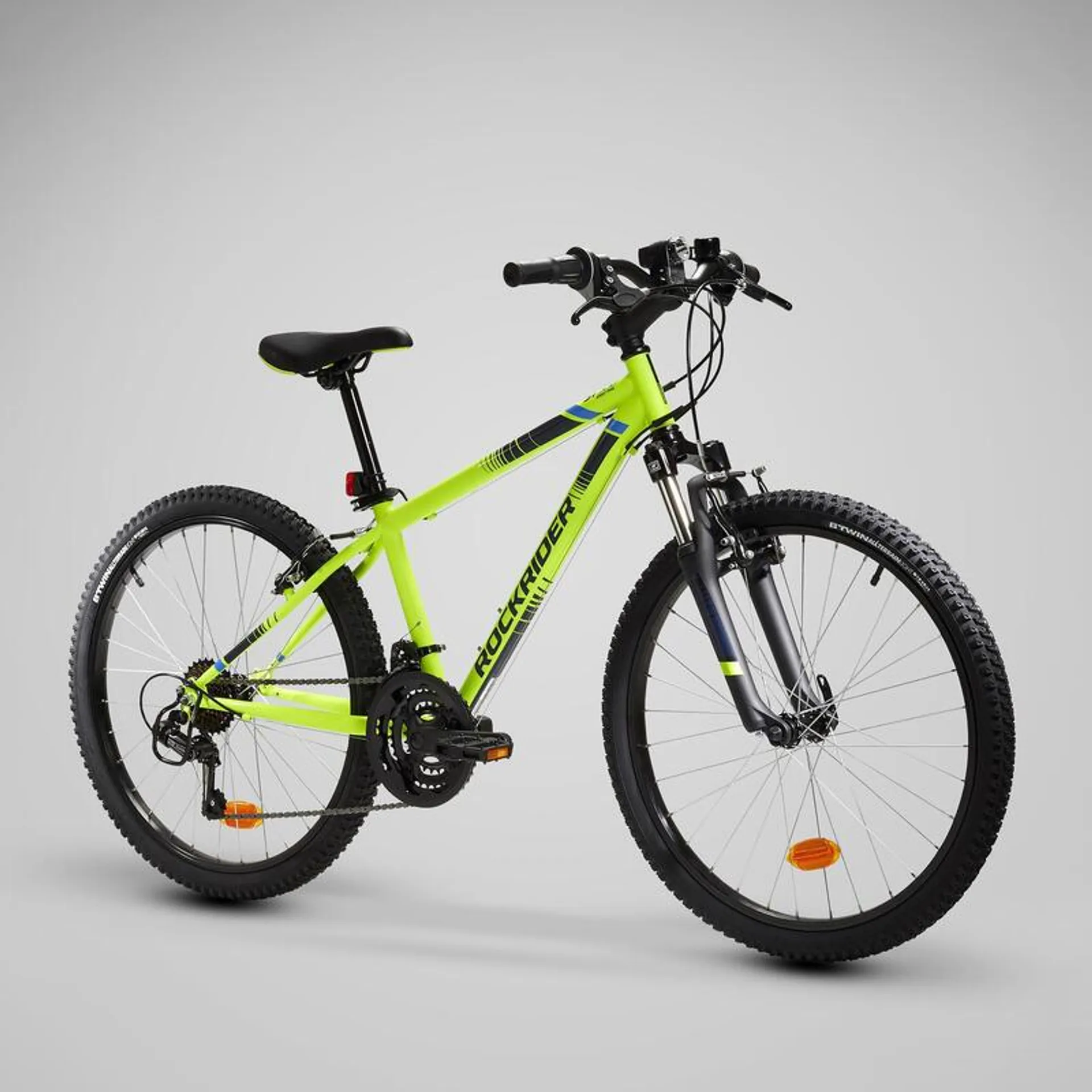 Bicicletă MTB Rockrider ST500 24" Galben Fluo Copii 9-12 ani