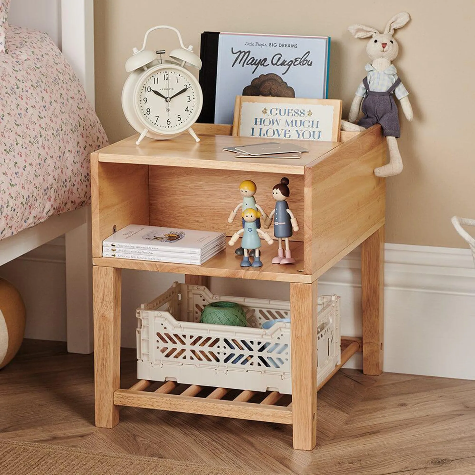 Croft Bedside Table, Natural Wood