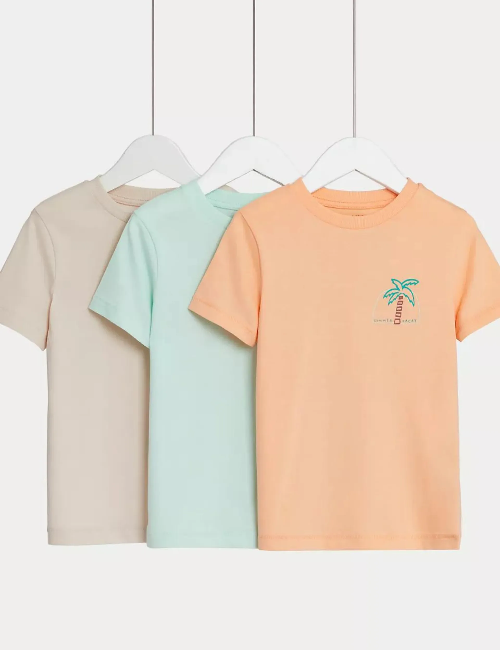 3pk Pure Cotton T-Shirts (2-8 Yrs)