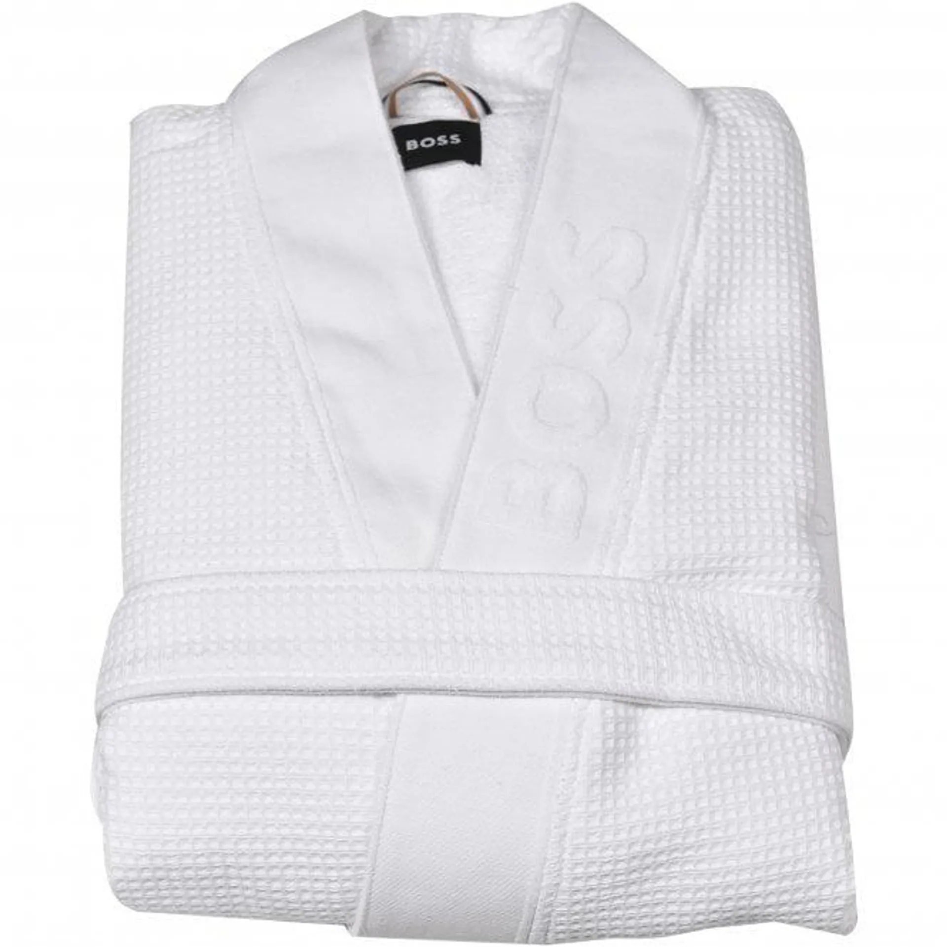 Kimono Luxe Waffle Towelling Dressing Gown, White