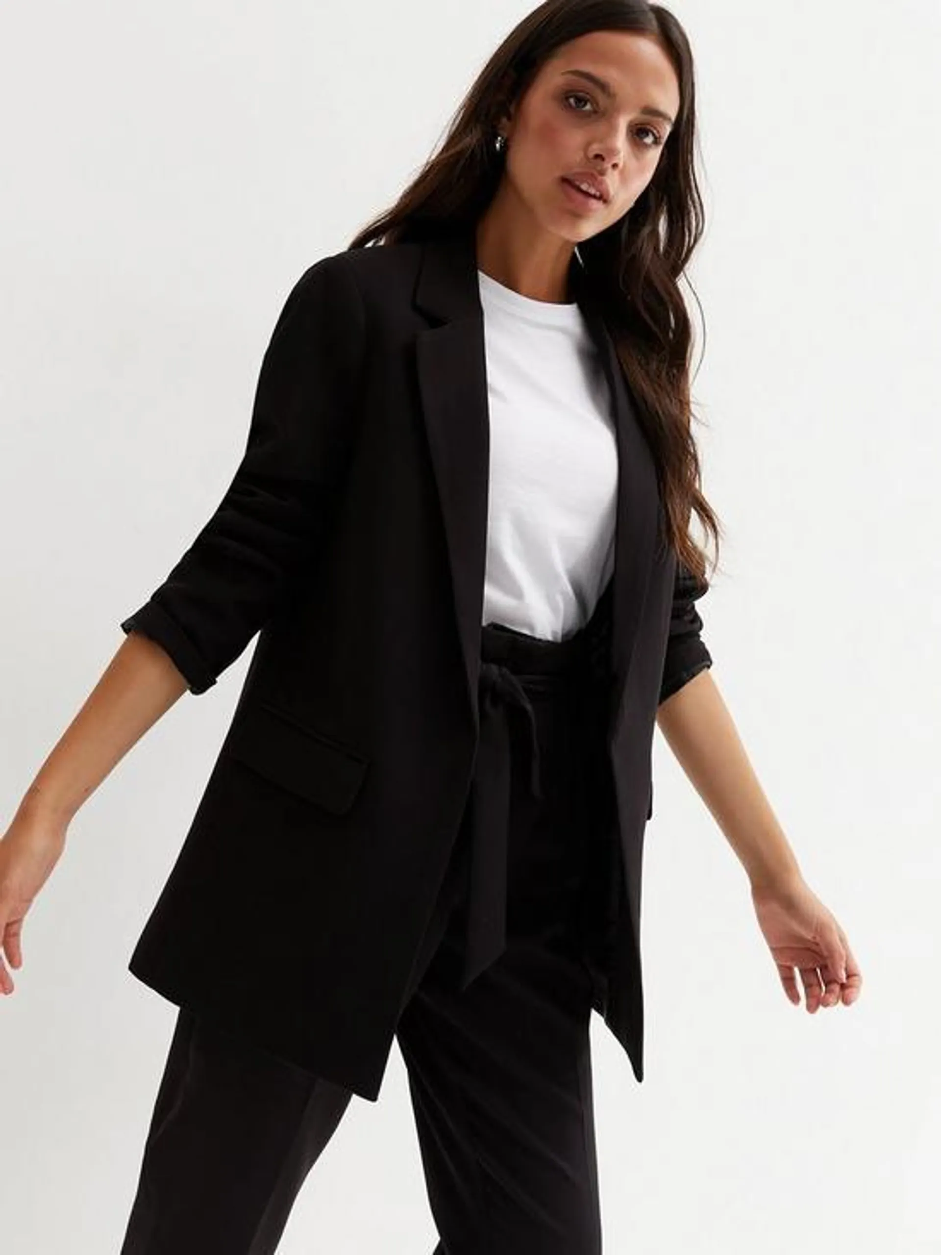 Black Long Sleeve Relaxed Fit Blazer