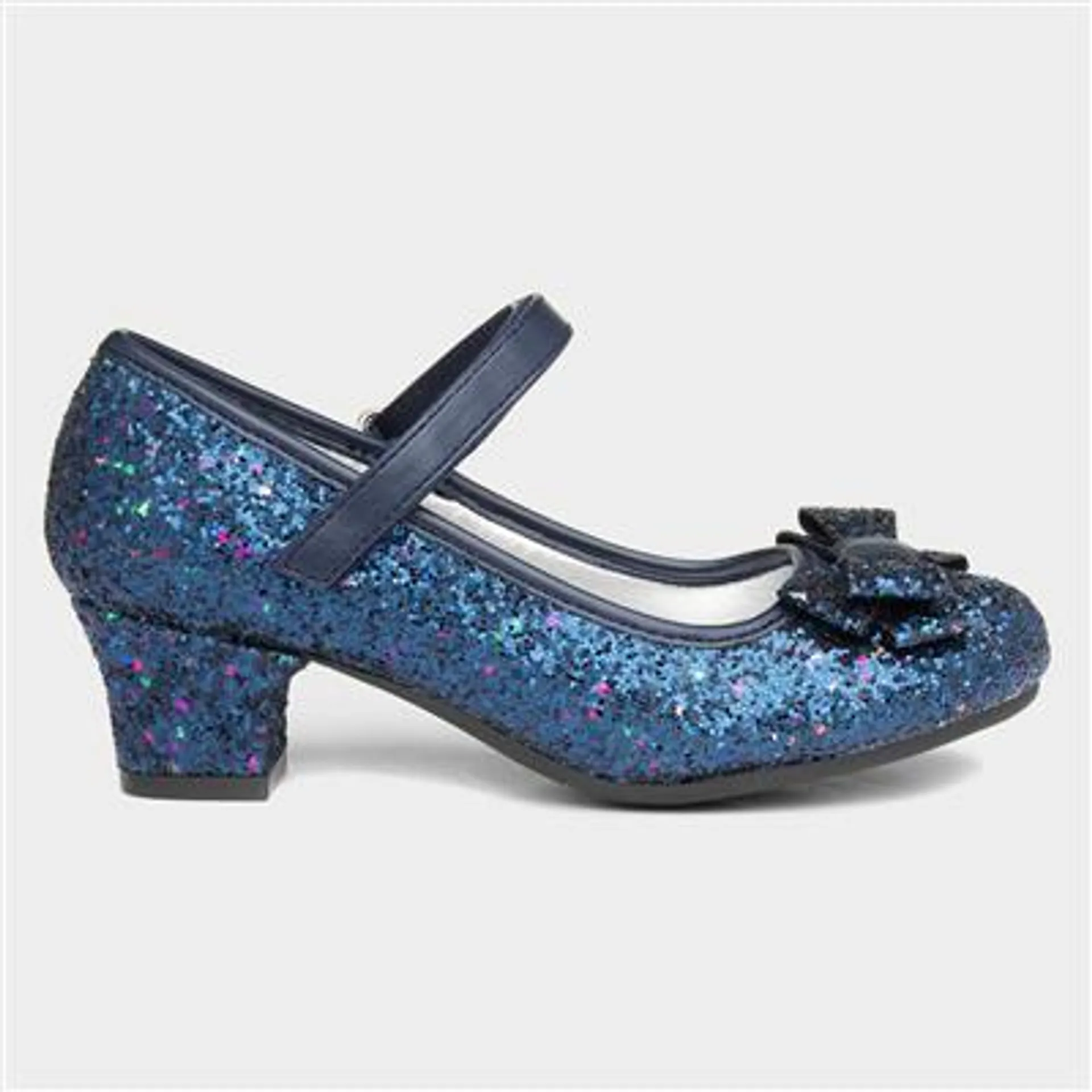 Roxana Girls Navy Glitter Heel