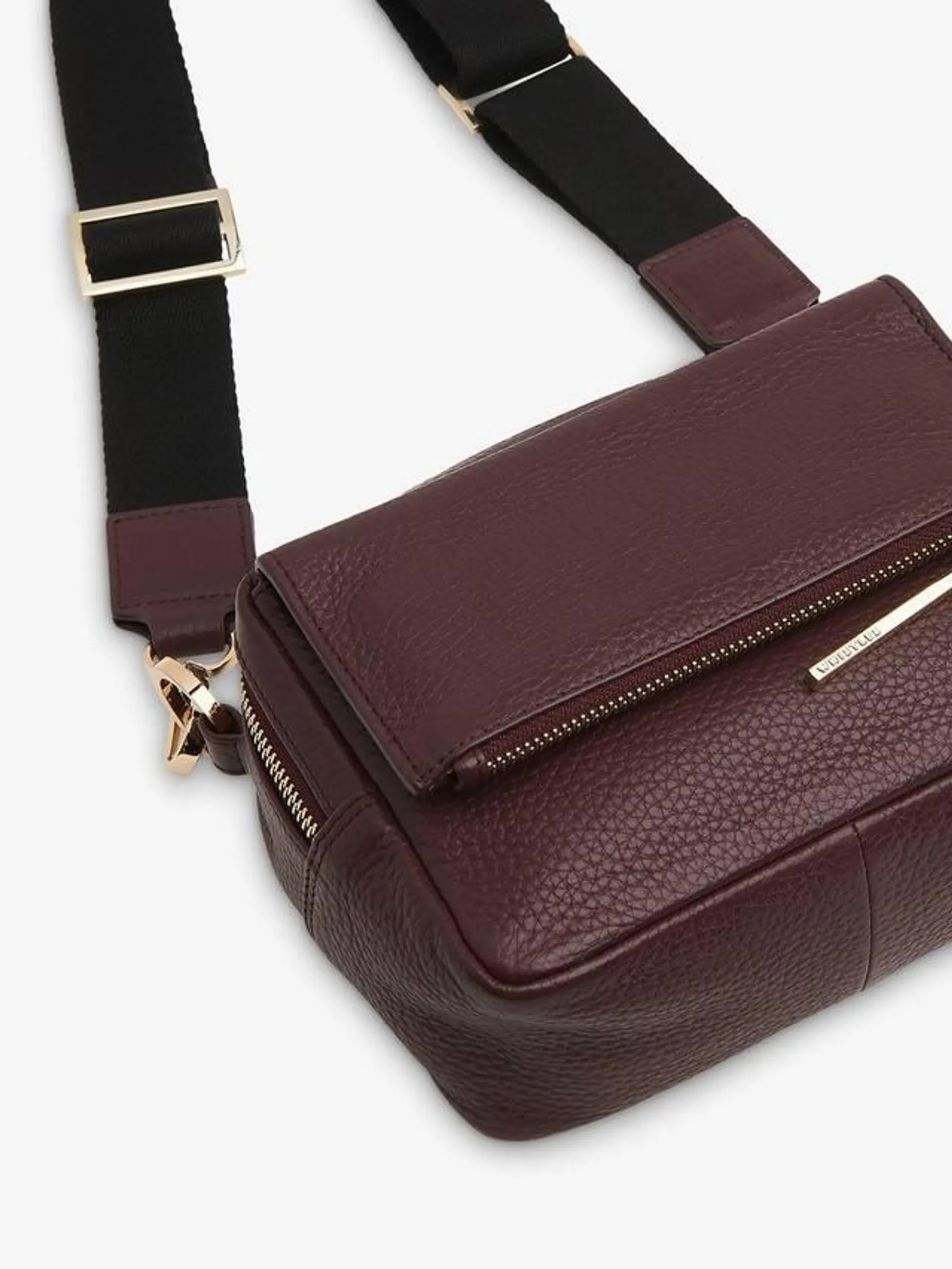 Bibi Leather Cross Body Bag, Plum