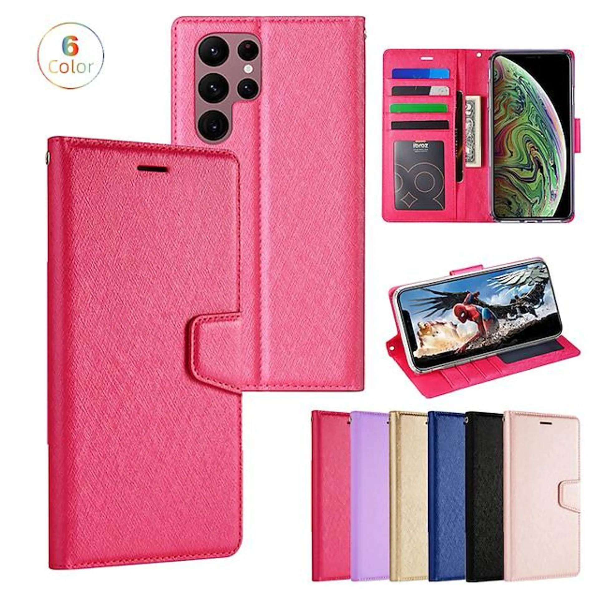 Phone Case For Samsung Galaxy Wallet Case S23 S22 S21 S20 Plus Ultra A73 A53 A33 Note 20 10 Flip Wallet Full Body Protective Solid Colored TPU PU Leather