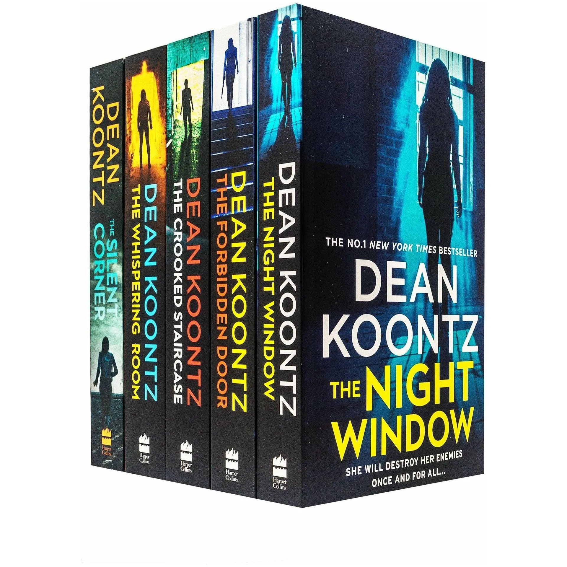 Dean Koontz Jane Hawk Thriller Series 5 Books Collection Set Silent Corner Whispering Room Crooked Staircase The Forbidden Door The Night Window