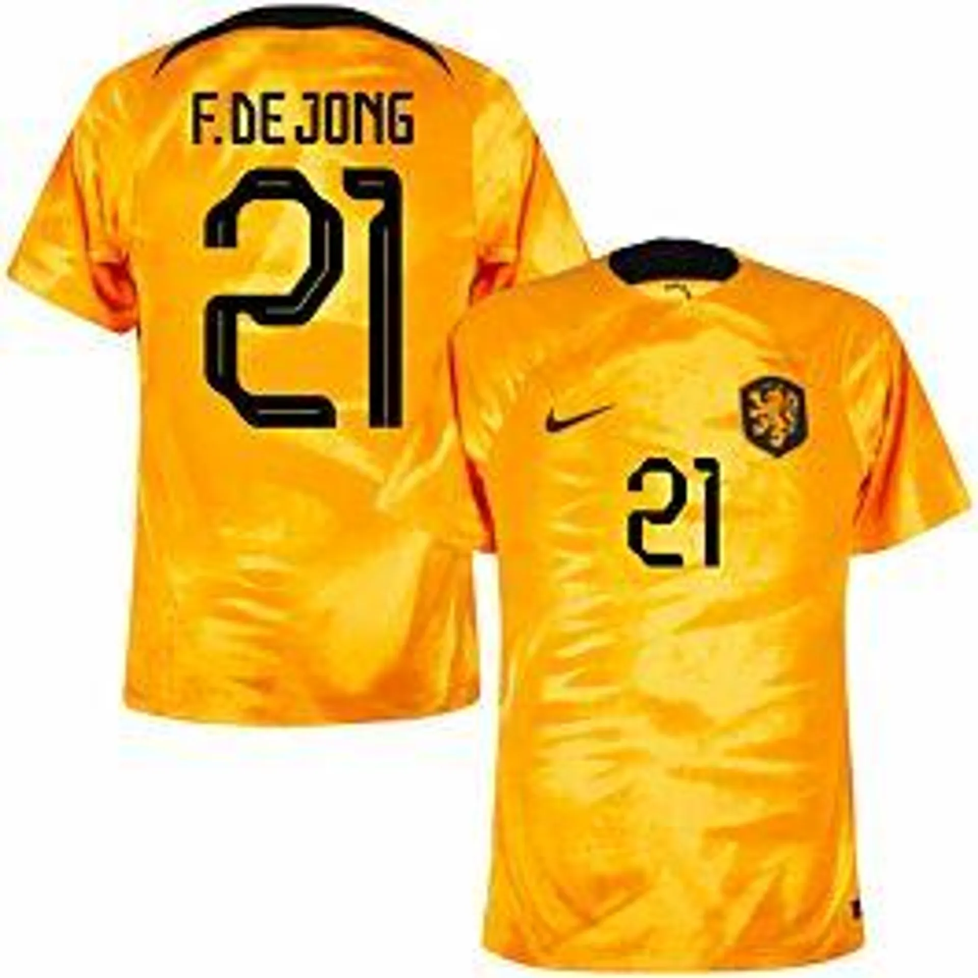 Nike Holland Home F. De Jong 21 Shirt 2022-2023 (Official Printing)