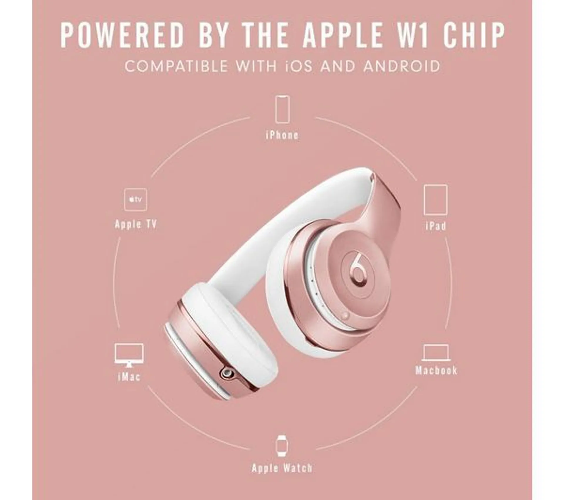 BEATS Solo 3 Wireless Bluetooth Headphones - Rose Gold