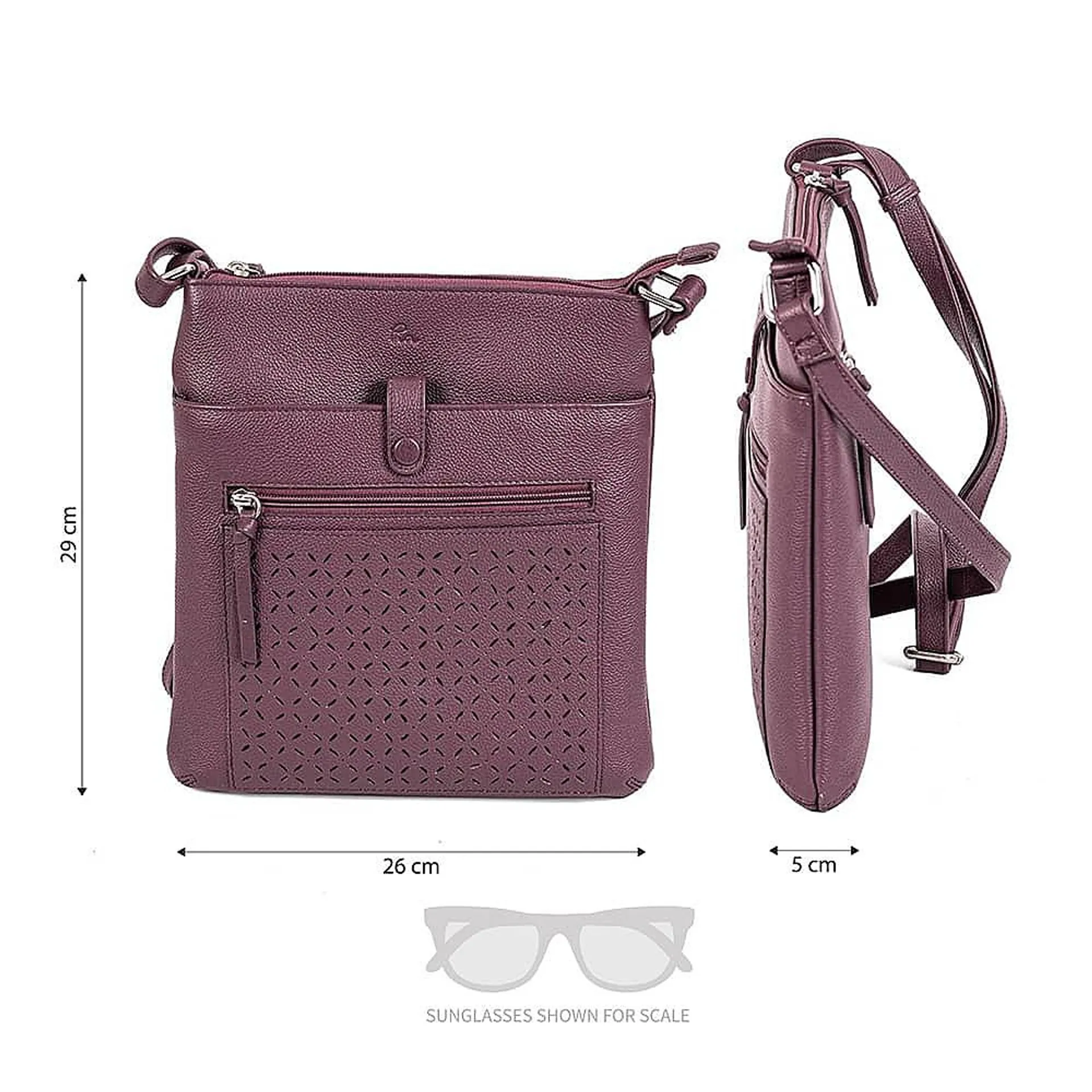 A Pinch of Plum Leather Cross-Body Bag