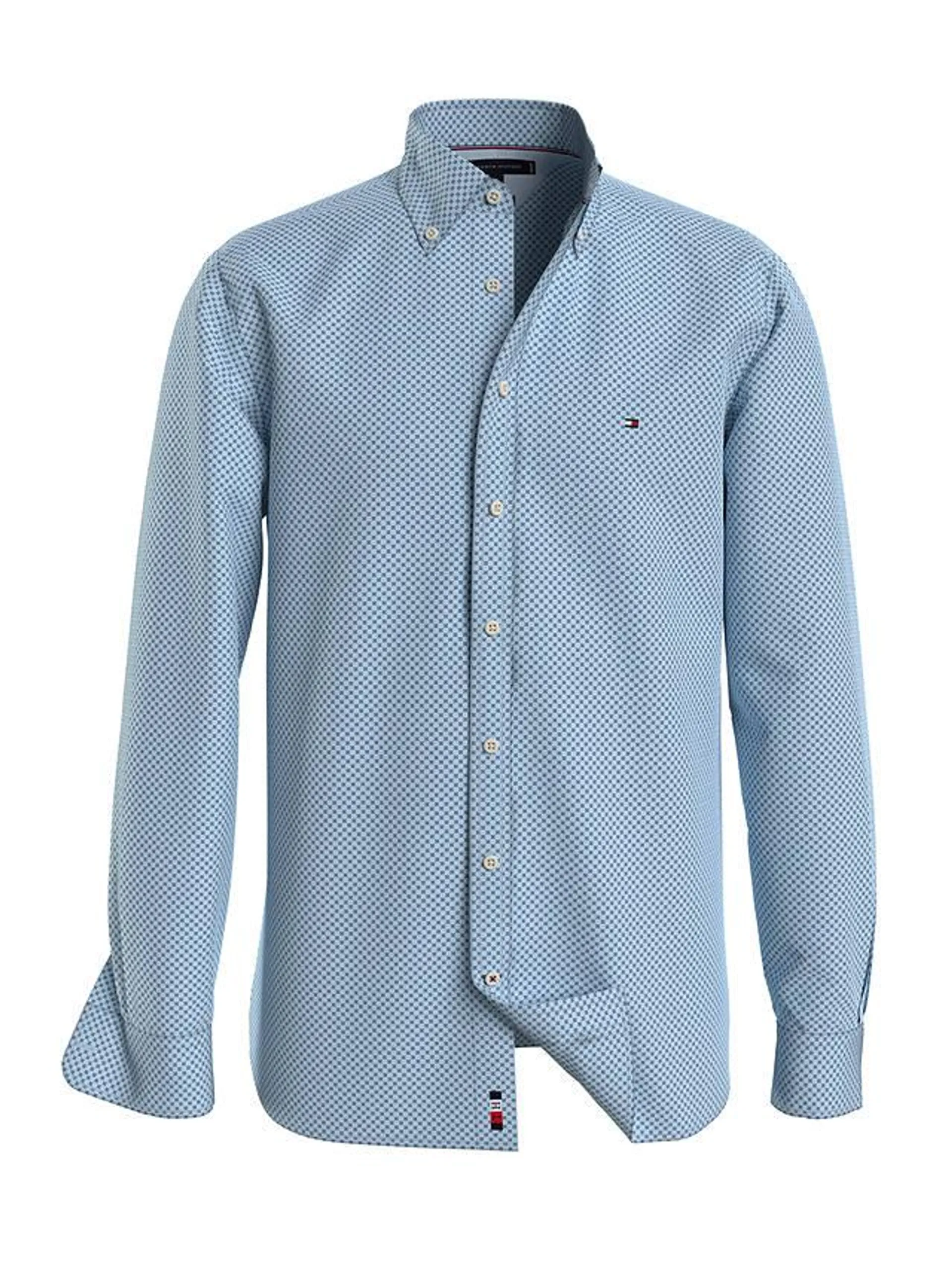 Tommy Hilfiger Micro Print Regular Fit Poplin Cotton Shirt, Clo Blue/Navy
