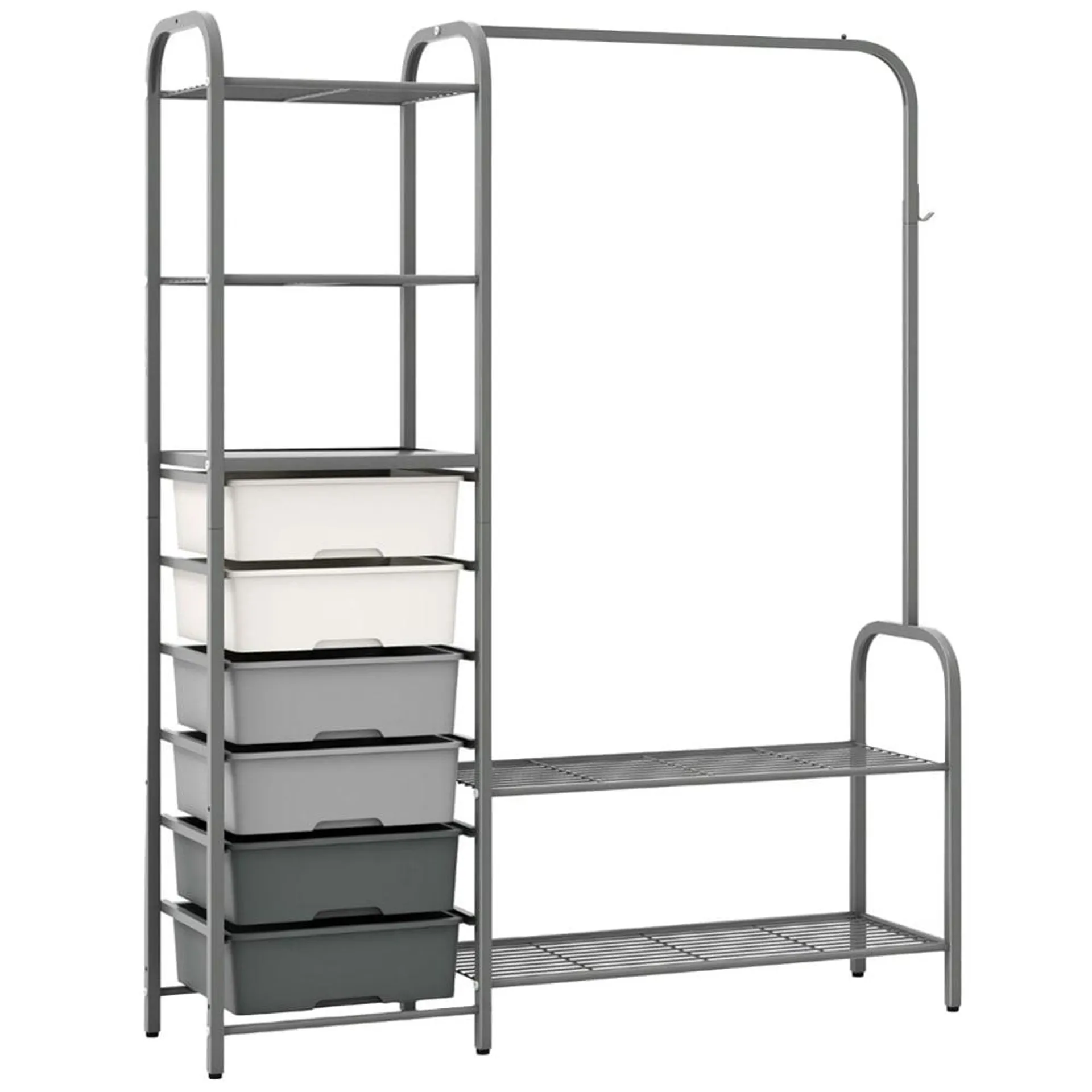 Costway 6 Drawer 3 Shelf Grey Clothes Rack