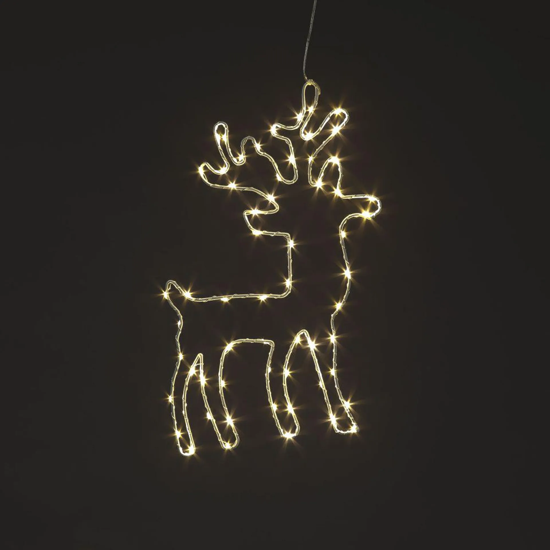 Iron Reindeer with 60 Warm White LEDs (39cm)