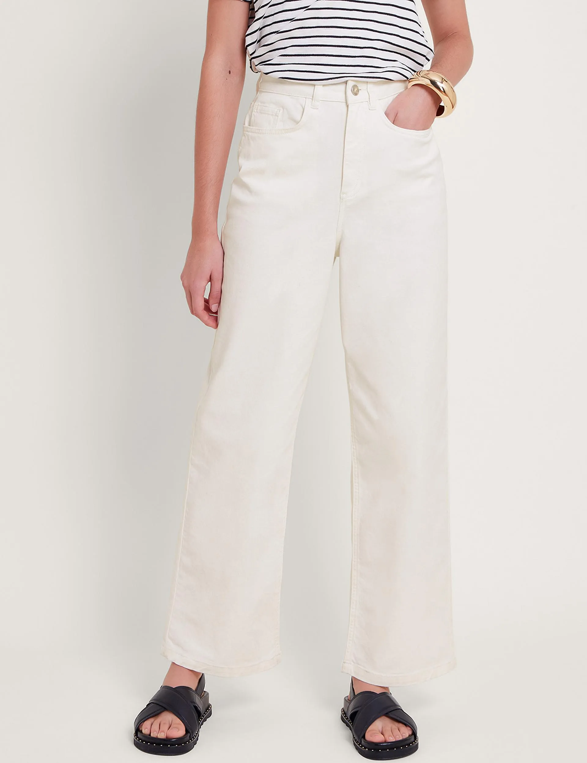 Wide Leg Ankle Grazer Jeans