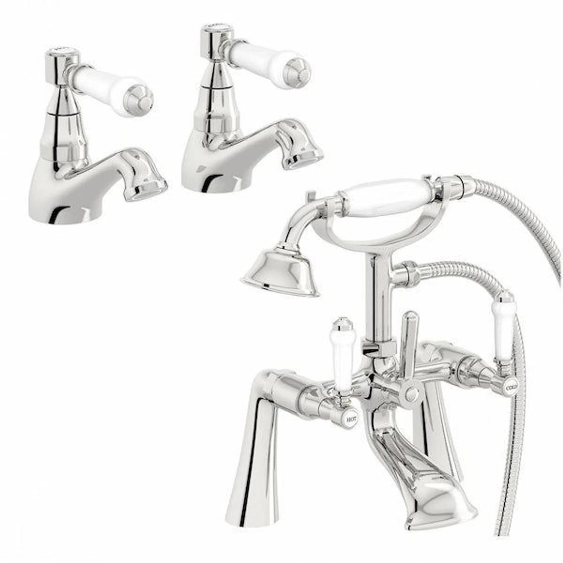Orchard Winchester basin tap and bath shower mixer tap pack