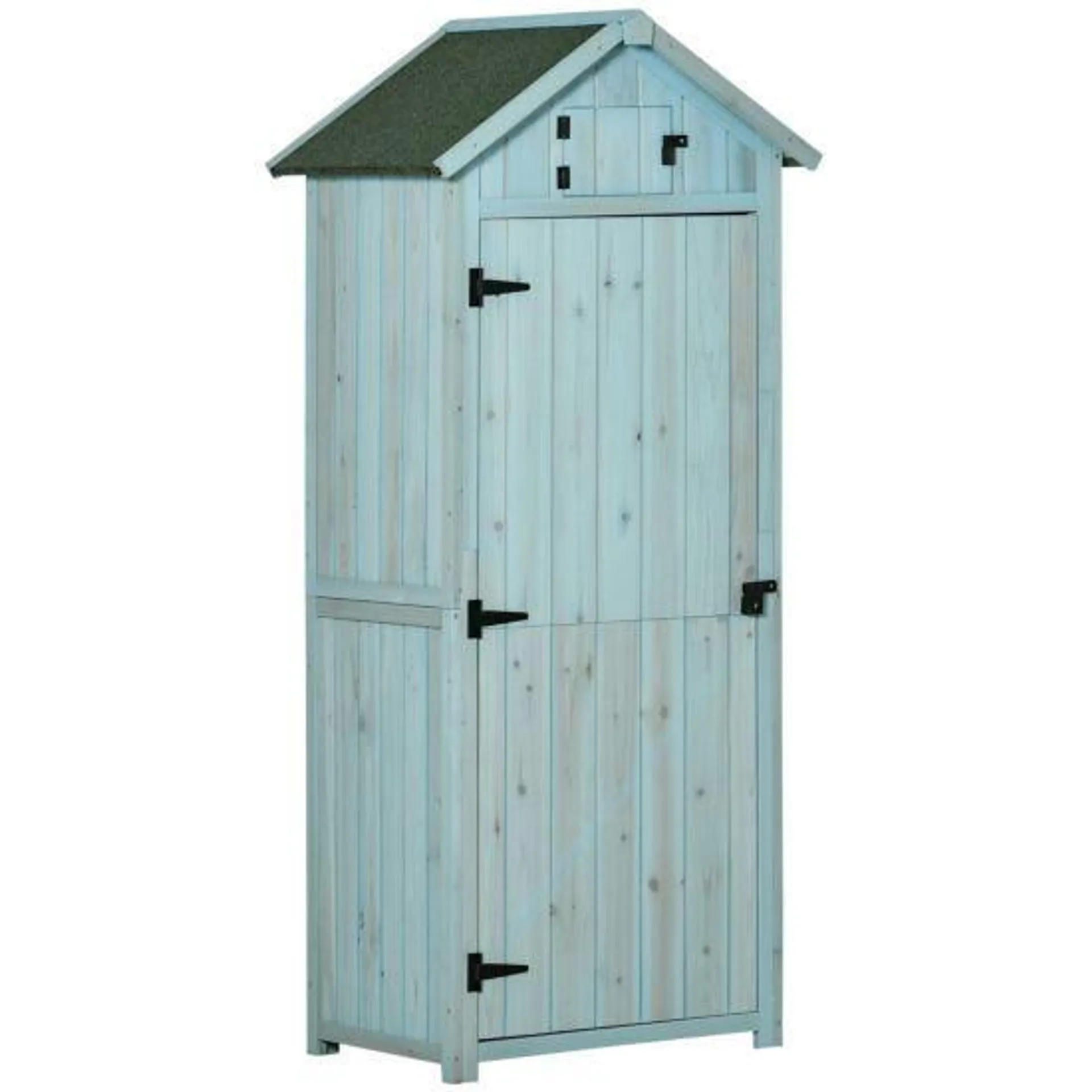 Outsunny Wooden Tool Storage Shed - Blue