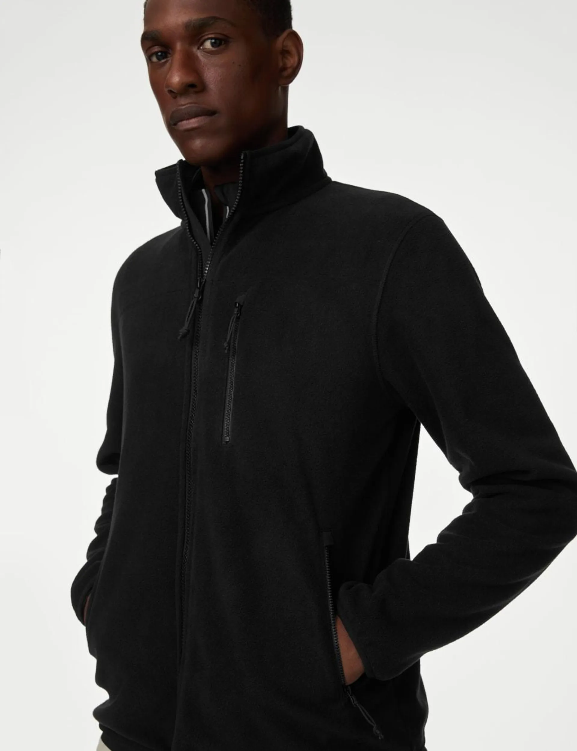 Zip Up Funnel Neck Micro Fleece