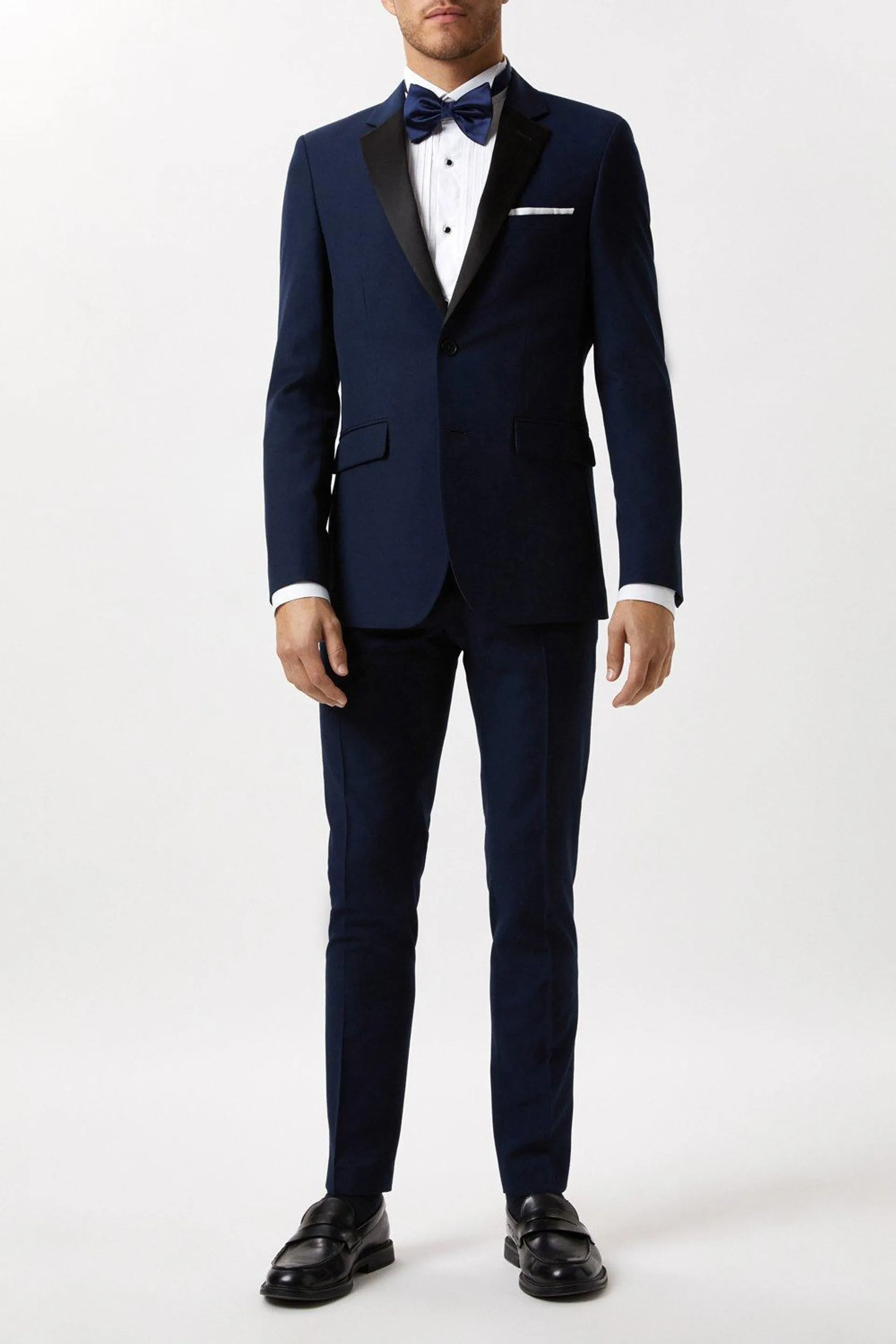 Skinny Fit Navy Tuxedo Three-Piece Suit