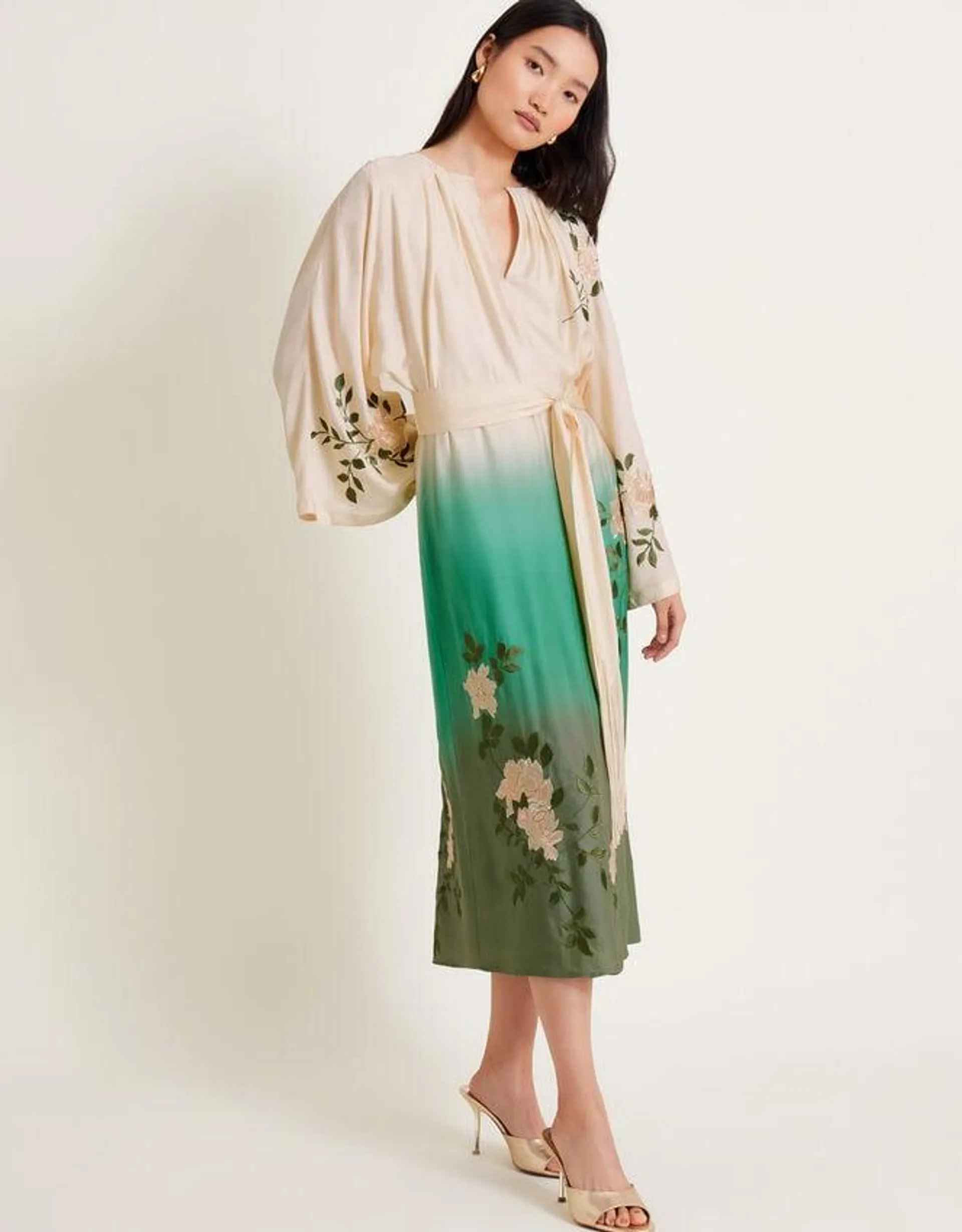 Florence Ombre Floral Dress Green