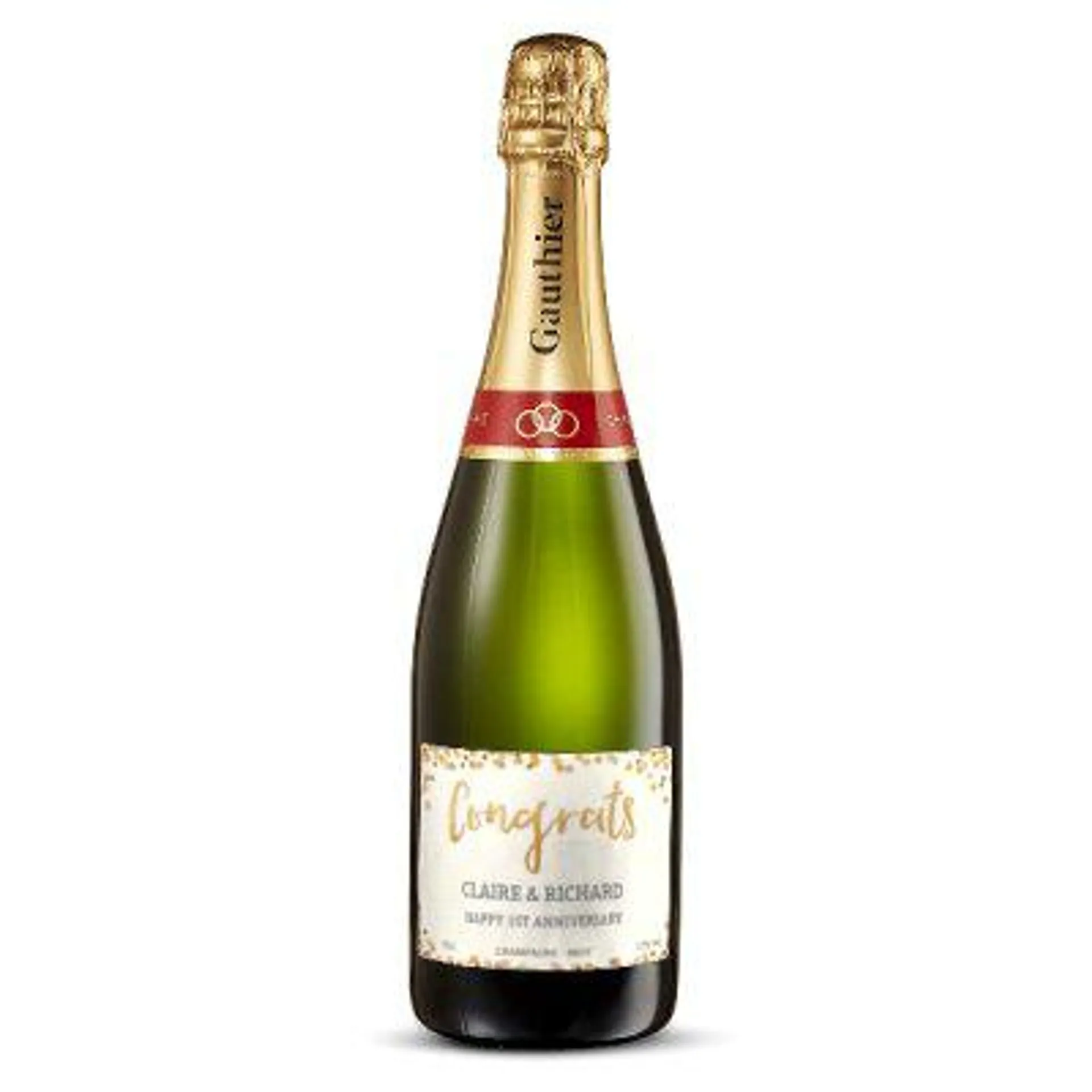 Personalised Champagne 1st Anniversary 75cl