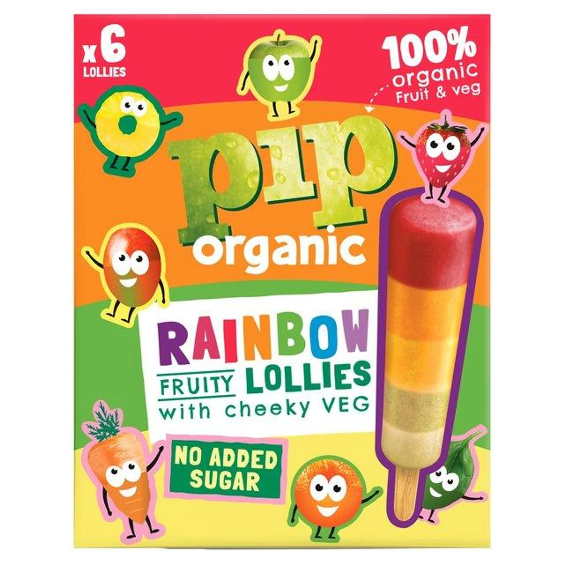 Pip Organic Rainbow Fruity Organic Lollies with Cheeky Veg