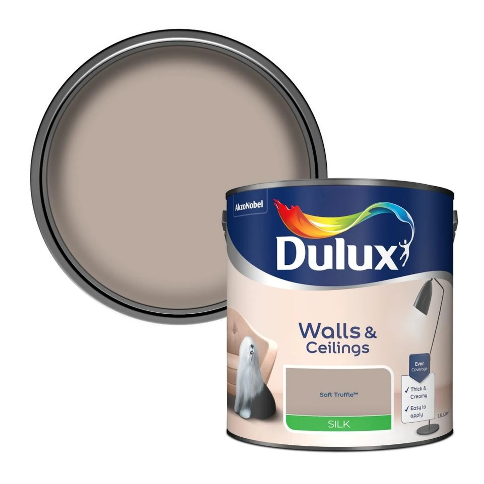 Dulux Silk Emulsion Paint Soft Truffle - 2.5L