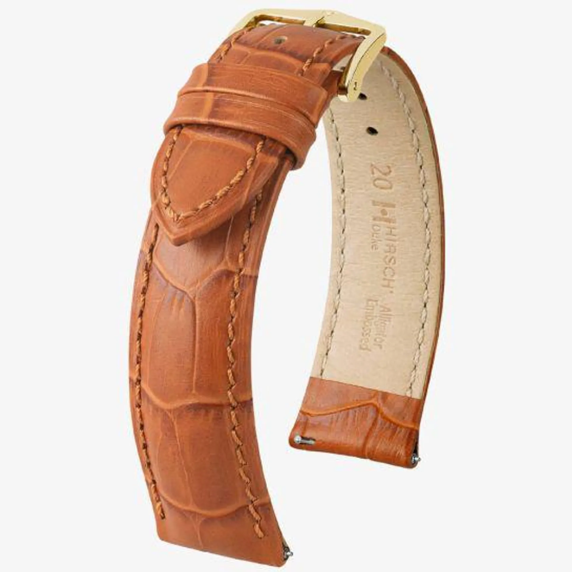 Duke Long Golden Brown Leather Watch Strap