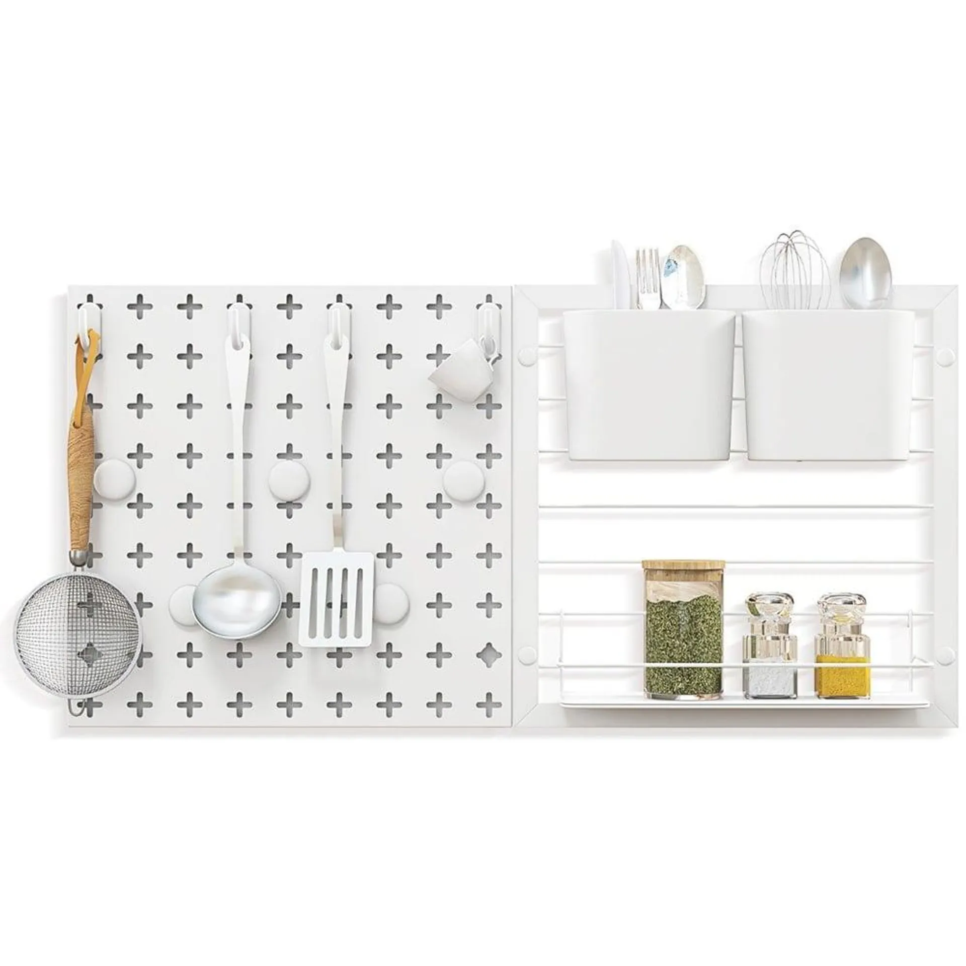 Costway 2 Pegboard Panels and Storage Rack Combination Wall Kit