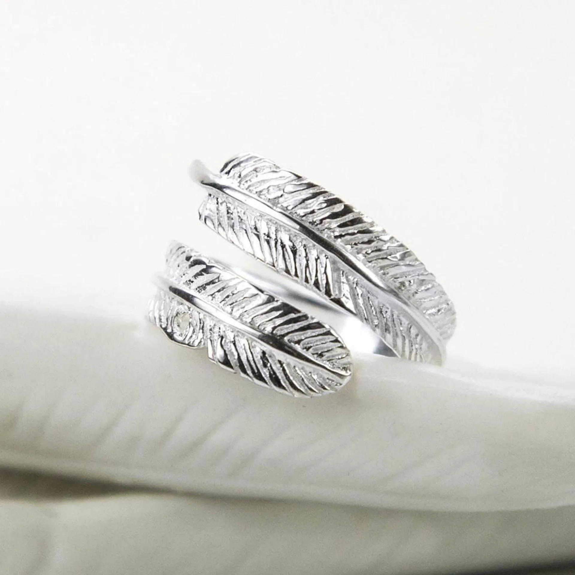 Sterling Silver Angelic Feather Ring