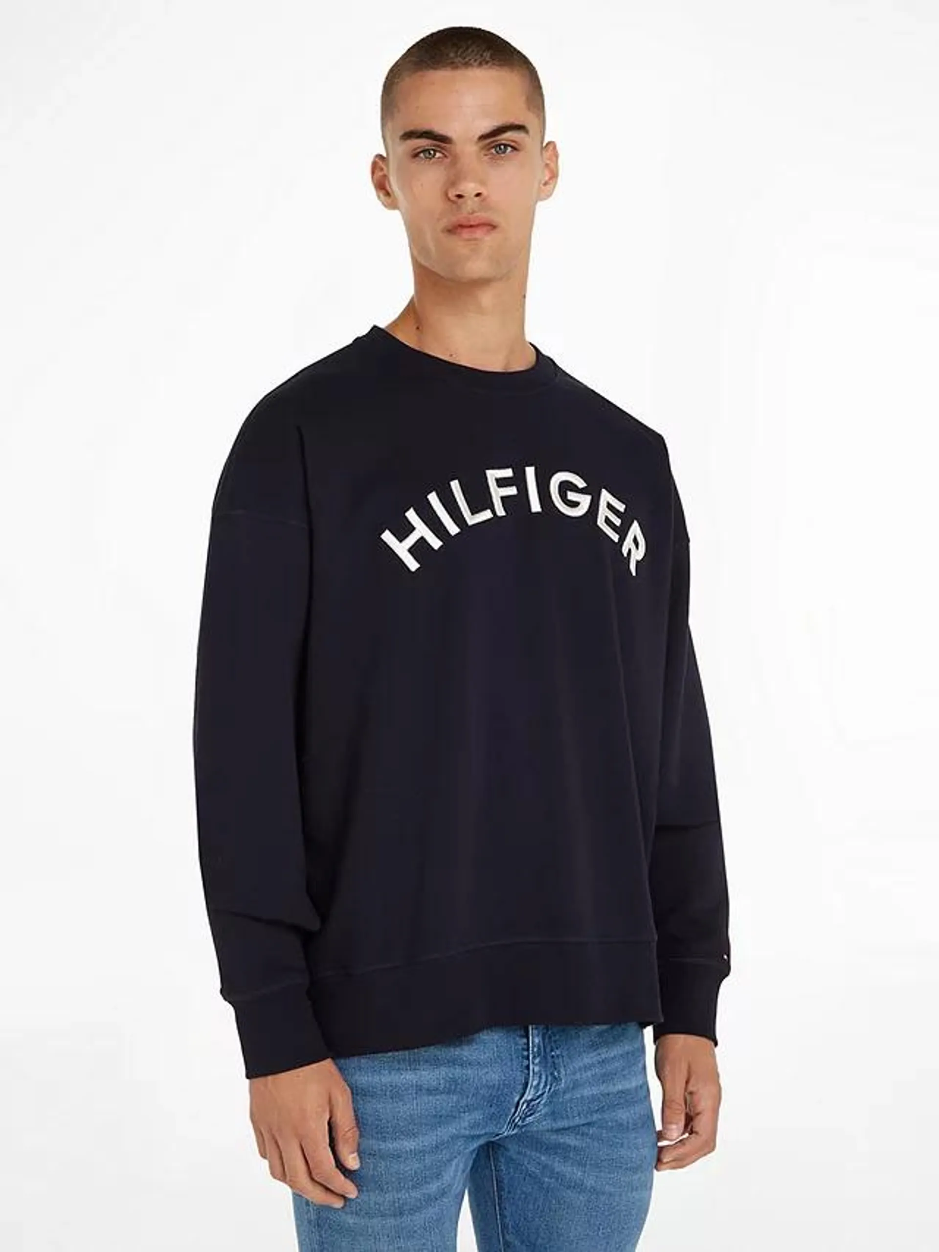 Tommy Hilfiger Arched Logo Jumper, Desert Sky