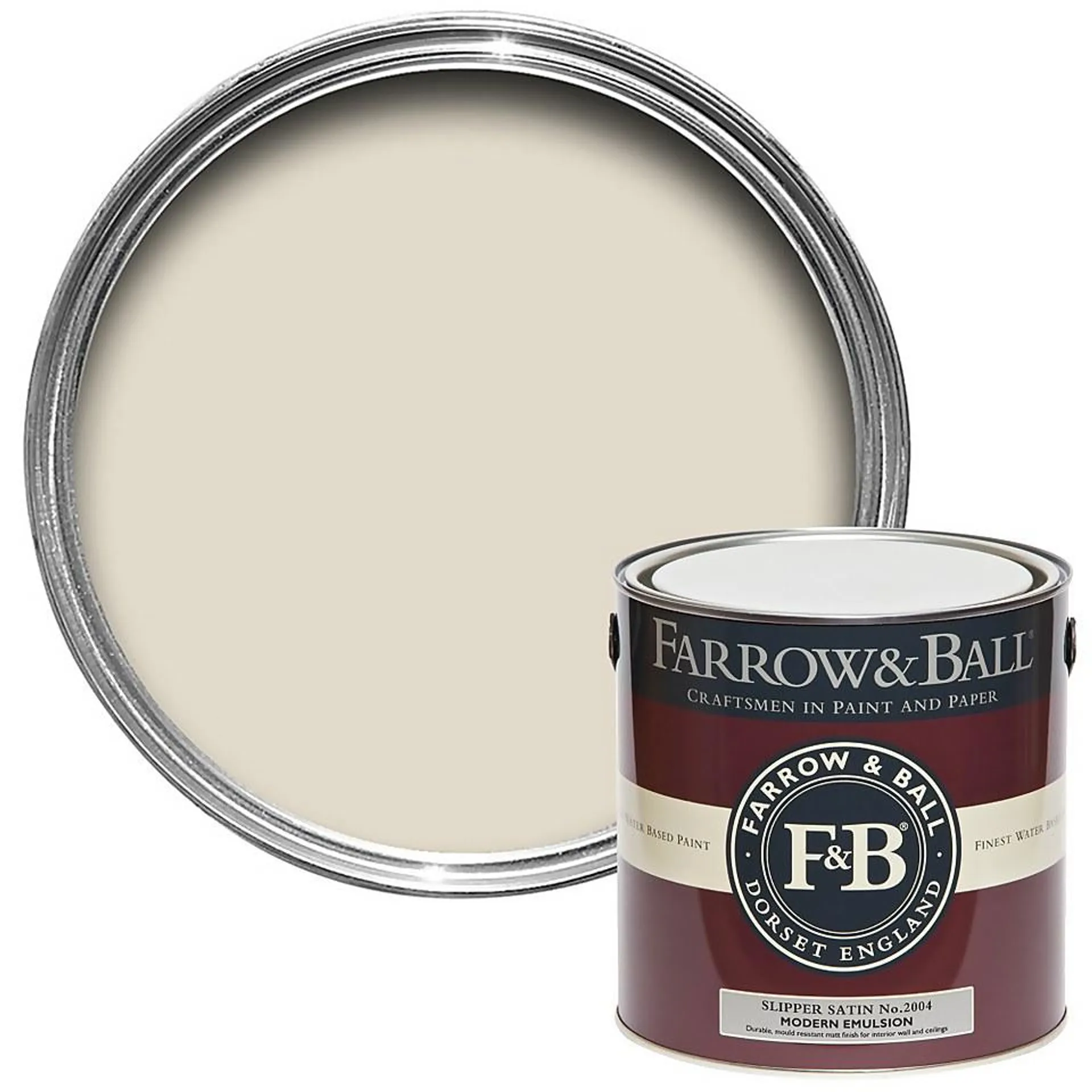 Farrow & Ball Modern Matt Emulsion Paint Slipper Satin No.2004 - 2.5L