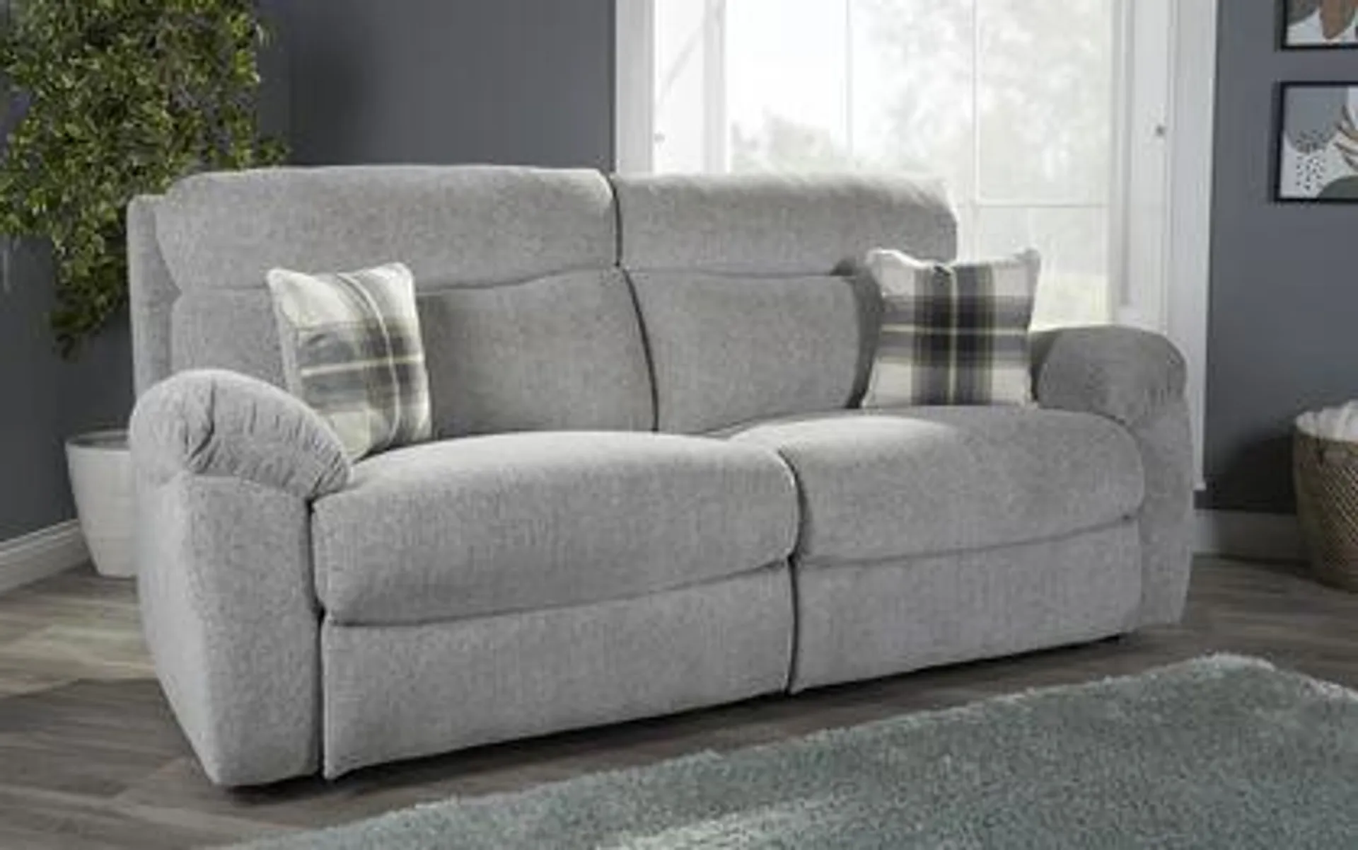 Living Cloud Fabric 3 Seater Static Sofa