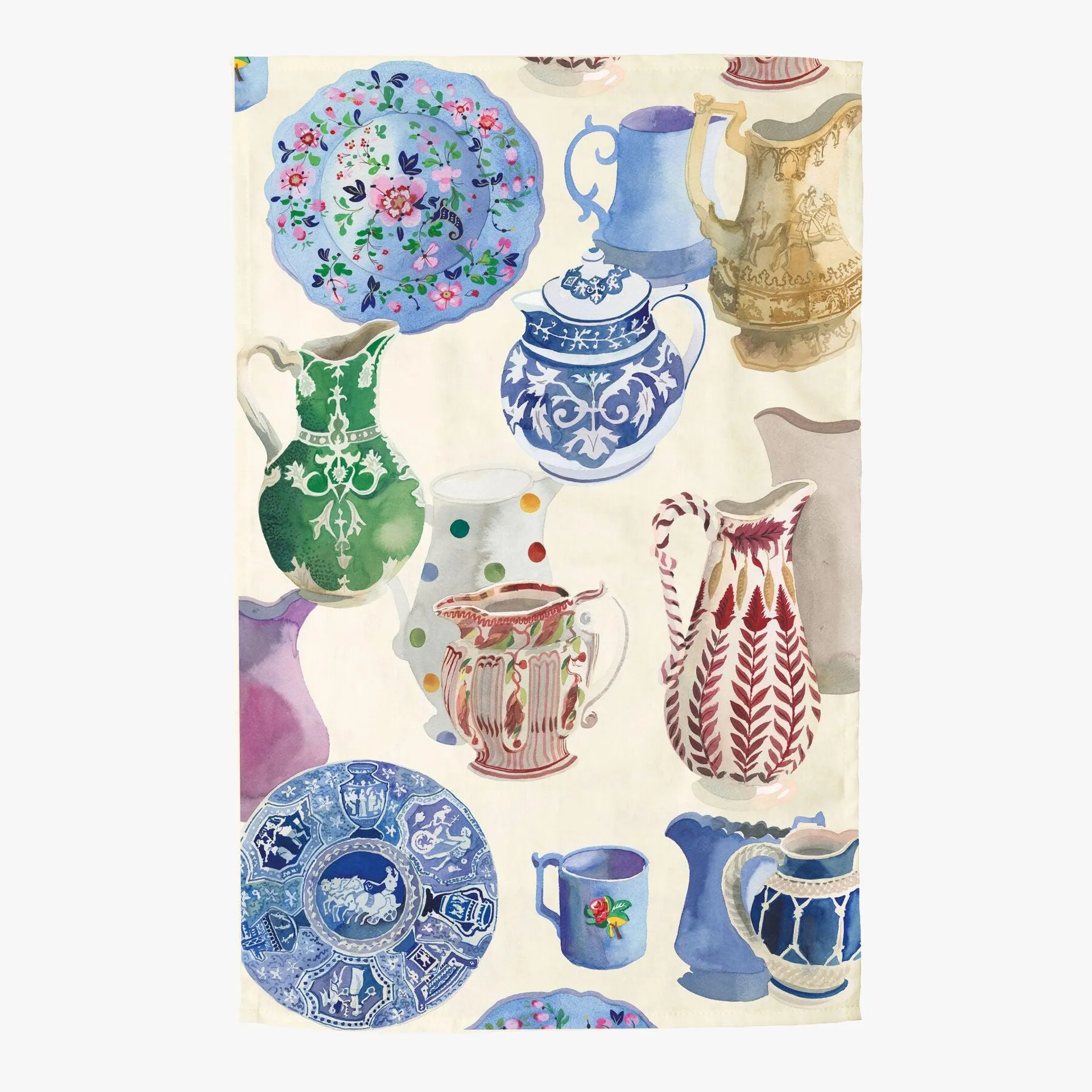 Painted Pottery Tea Towel