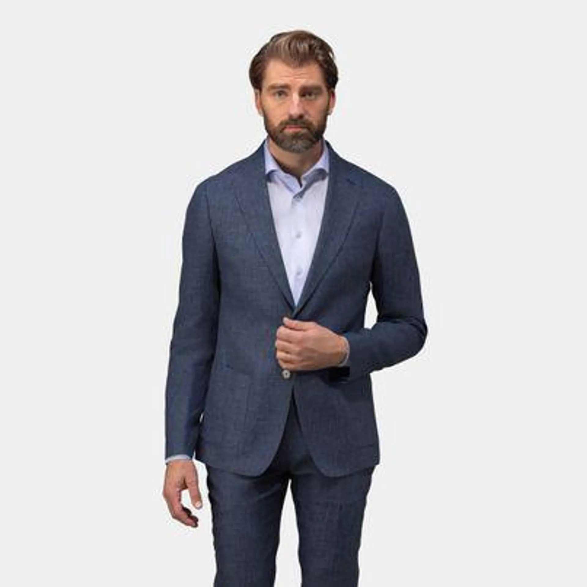 Navy melange two-piece suit