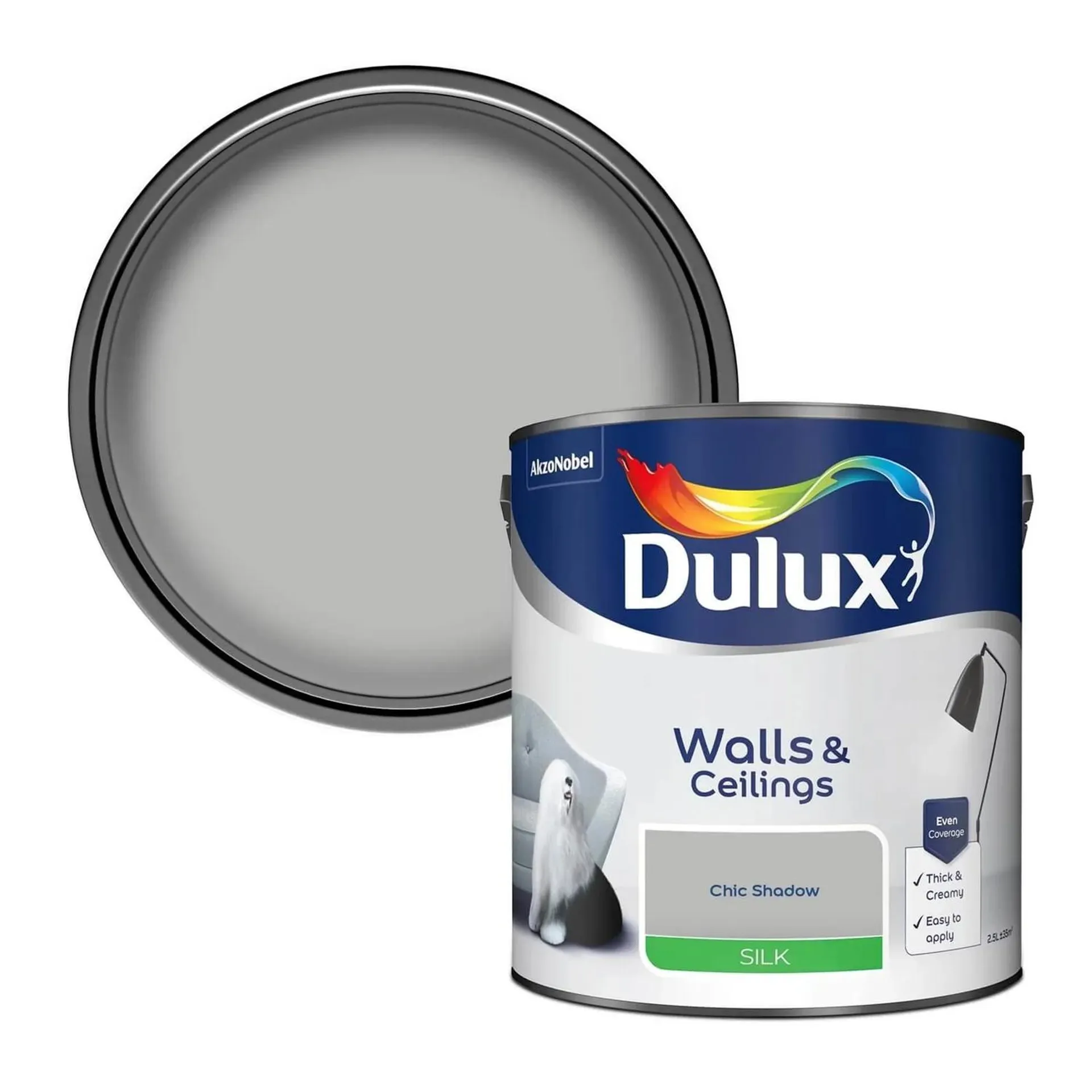 Dulux Chic Shadow - Silk Emulsion Paint - 2.5L