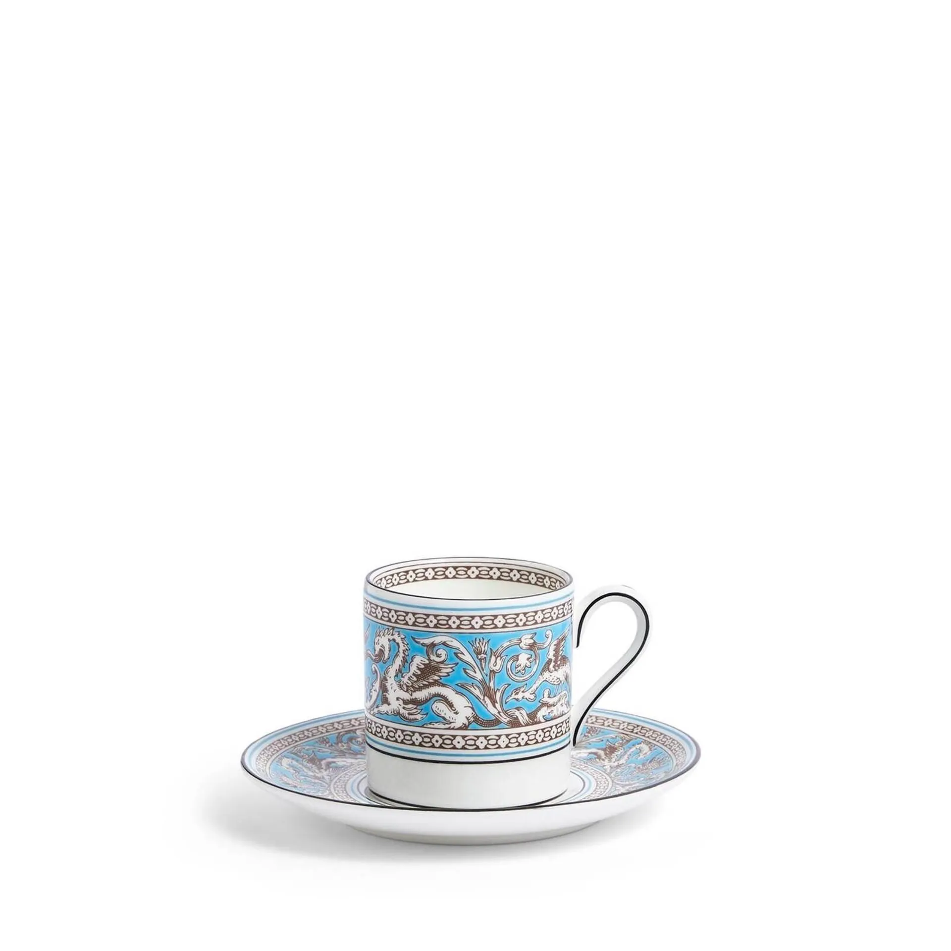 Florentine Turquoise Coffee Cup and Saucer