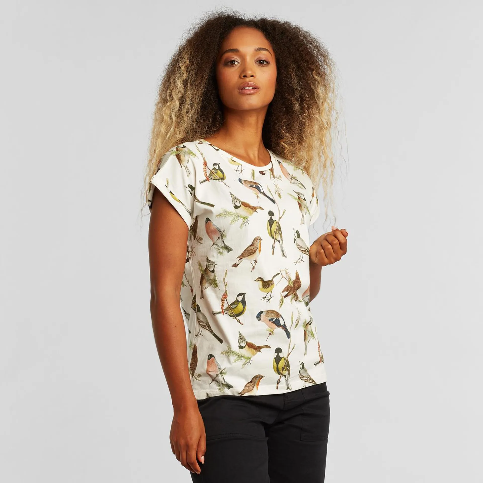 T-shirt Visby Autumn Birds Off White