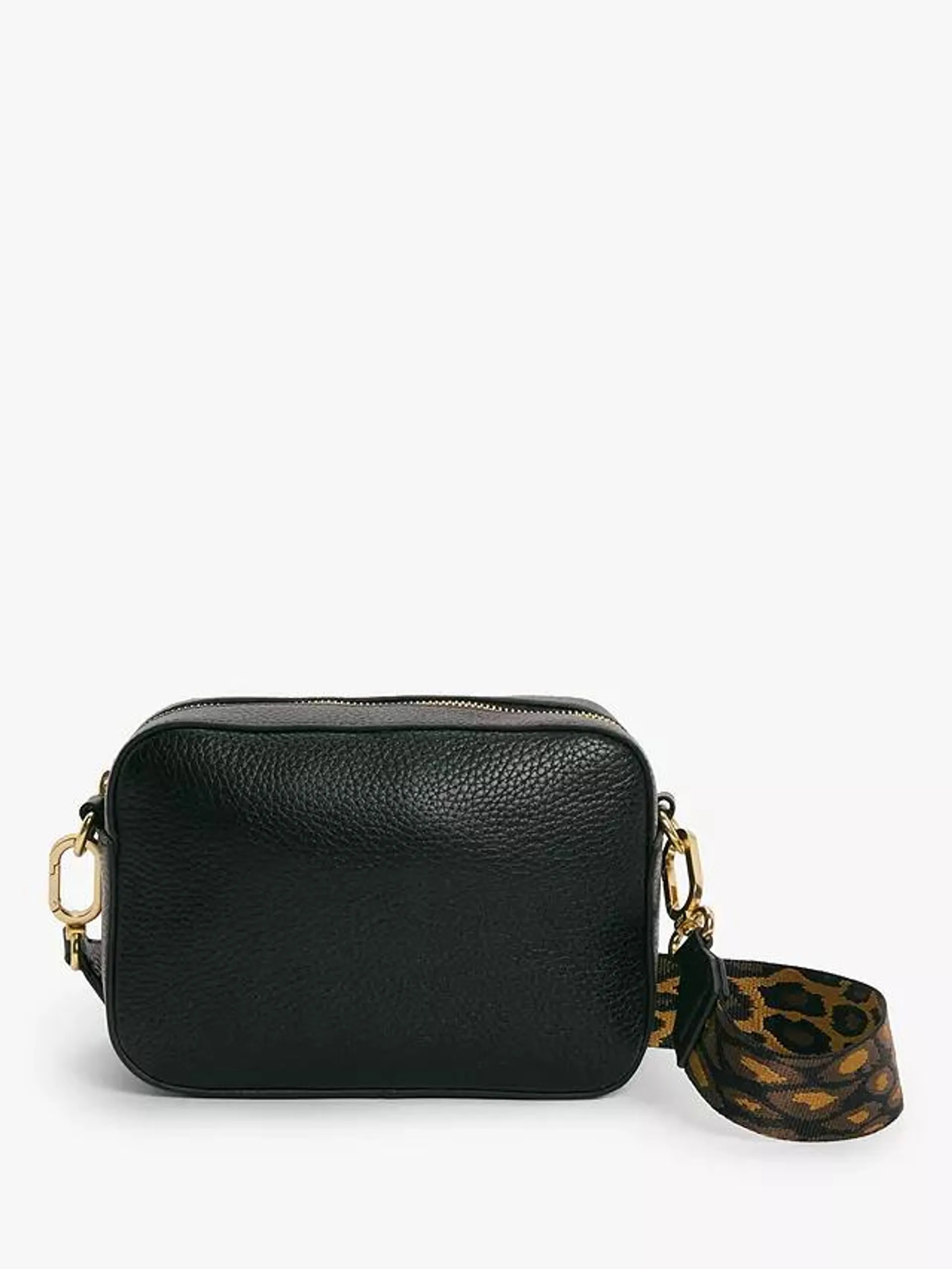 AND/OR Leather Camera Cross Body Bag, Black