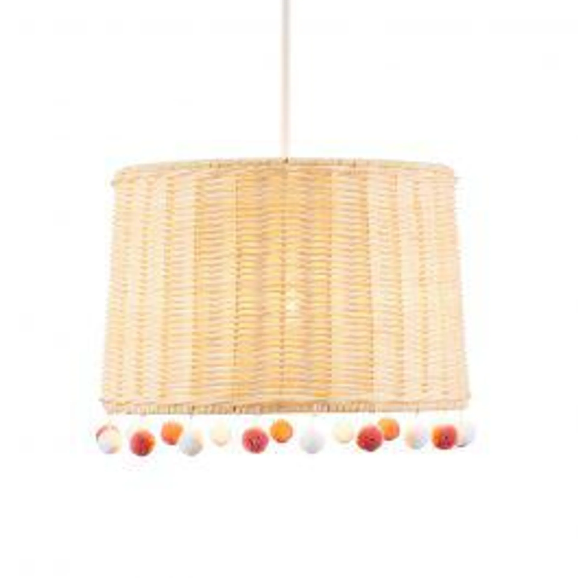Glow Rattan Pom Pom Easy Fit Shade, Natural