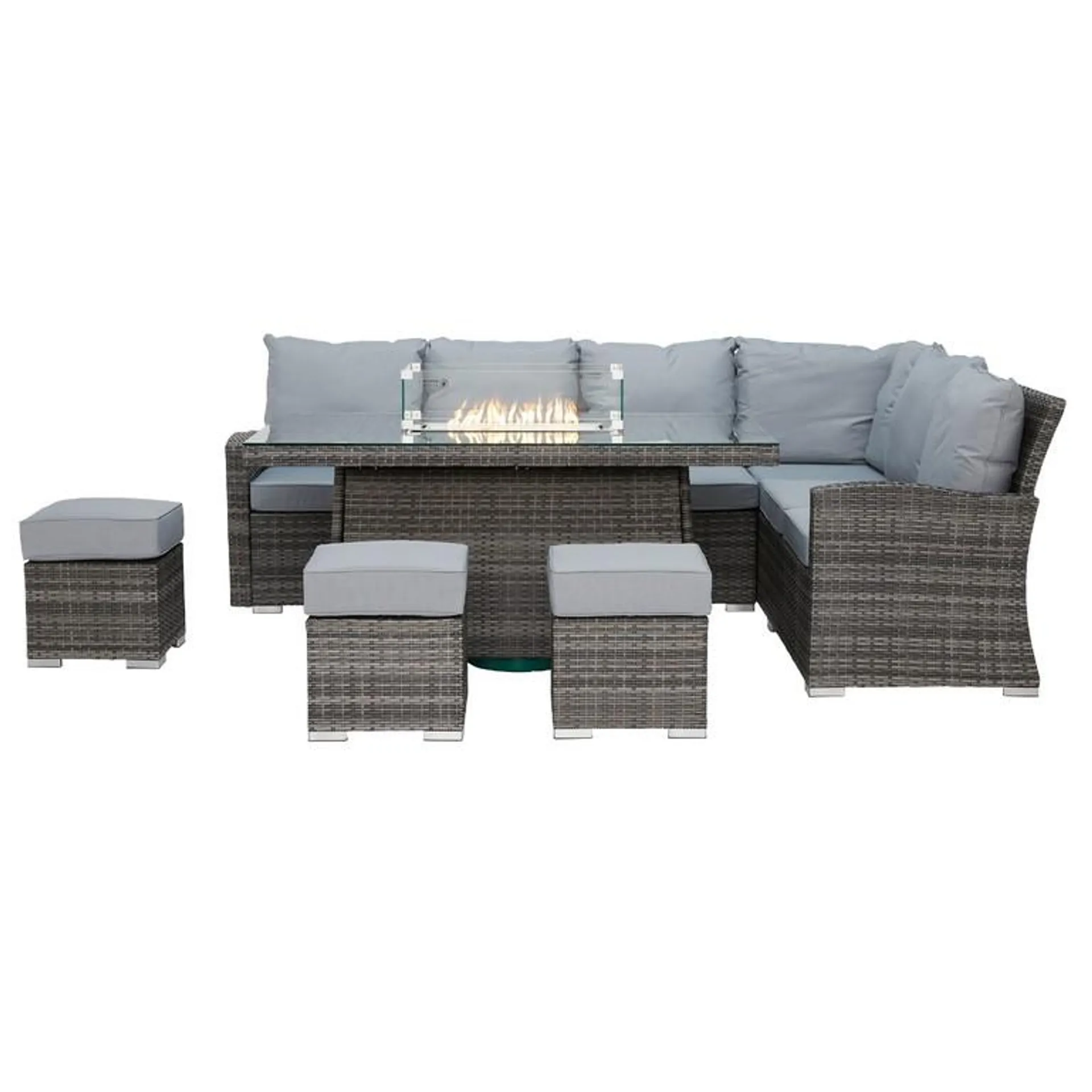 Corner Dining Set With Fire Pit