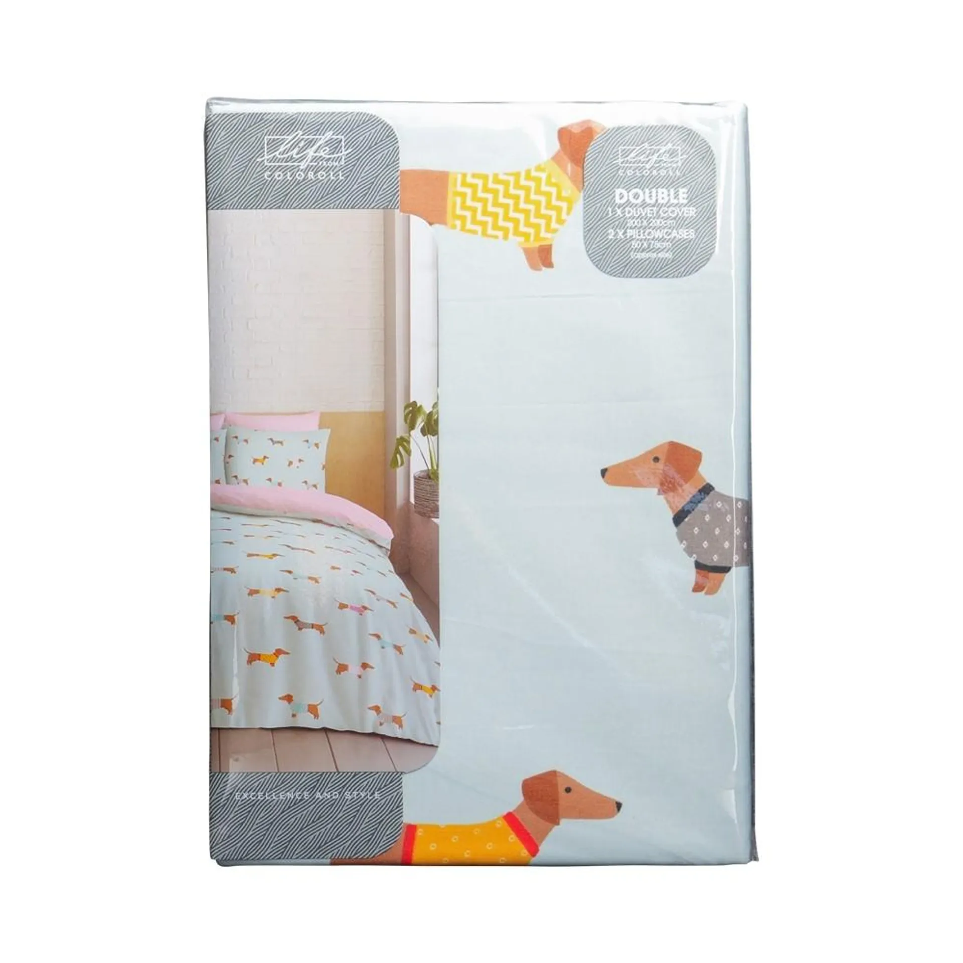 MICROFIBRE DOUBLE DUVET COVER - DOGS