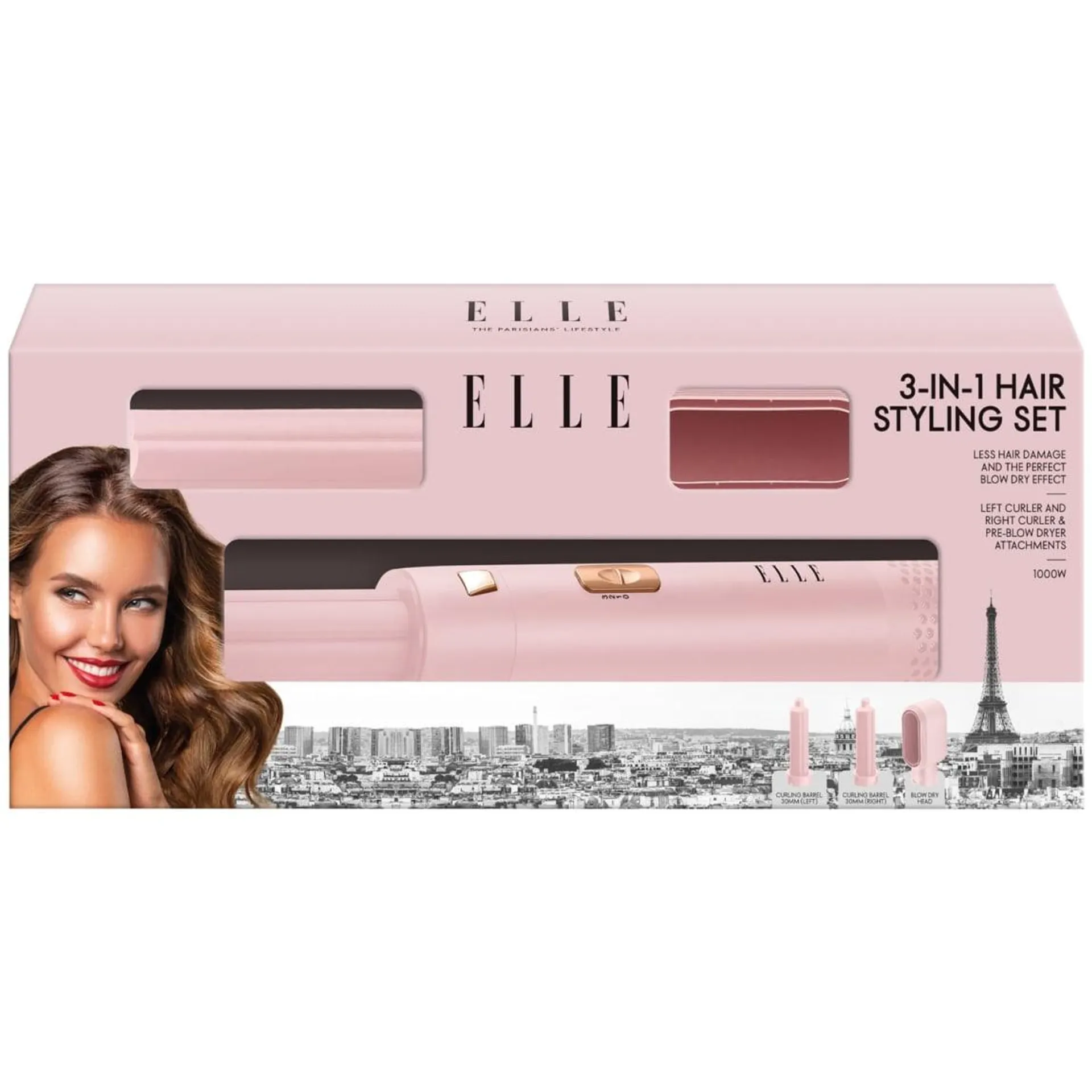 Elle 3 in 1 Hair Styling Set - Pink