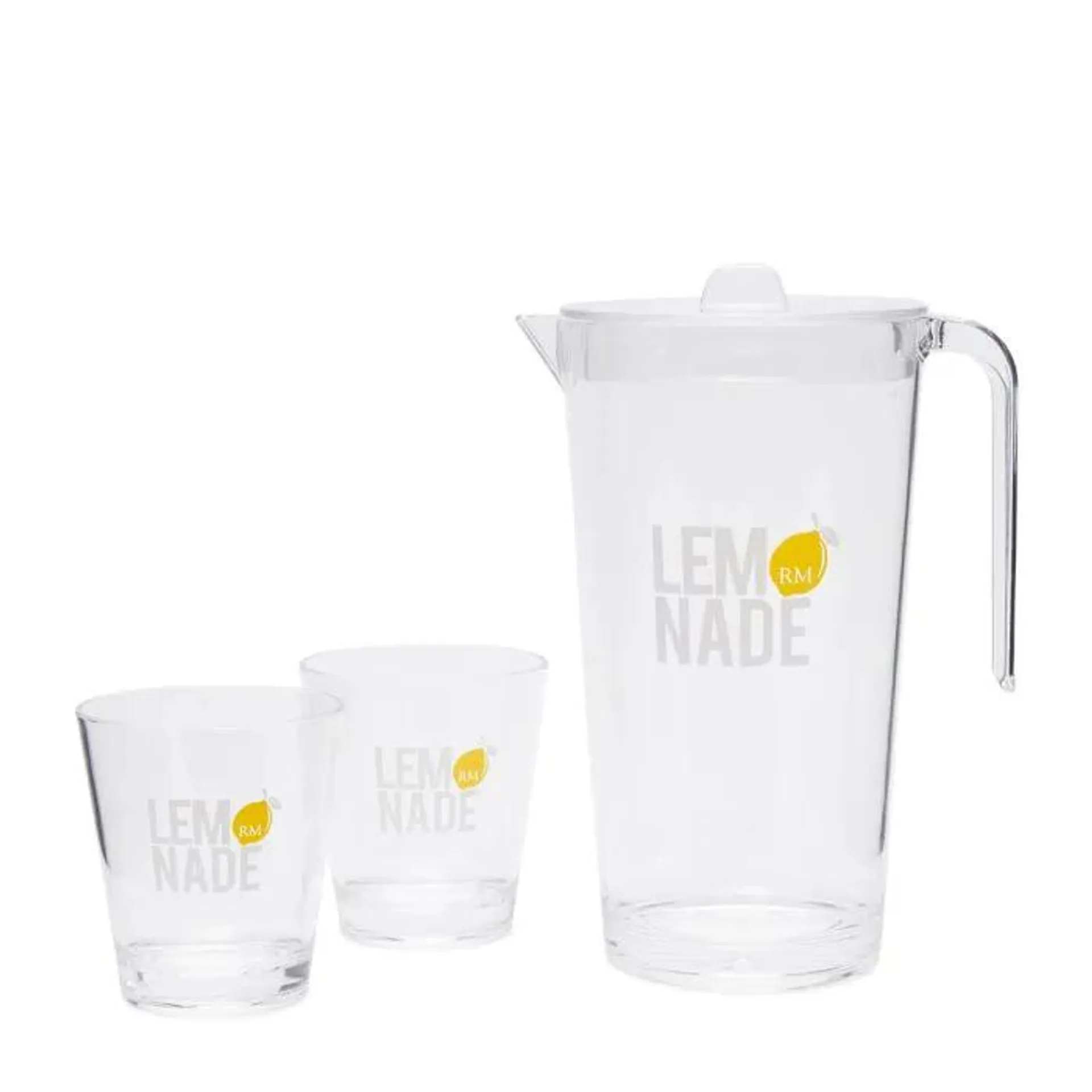 Decanter & Glasses Real Lemonade