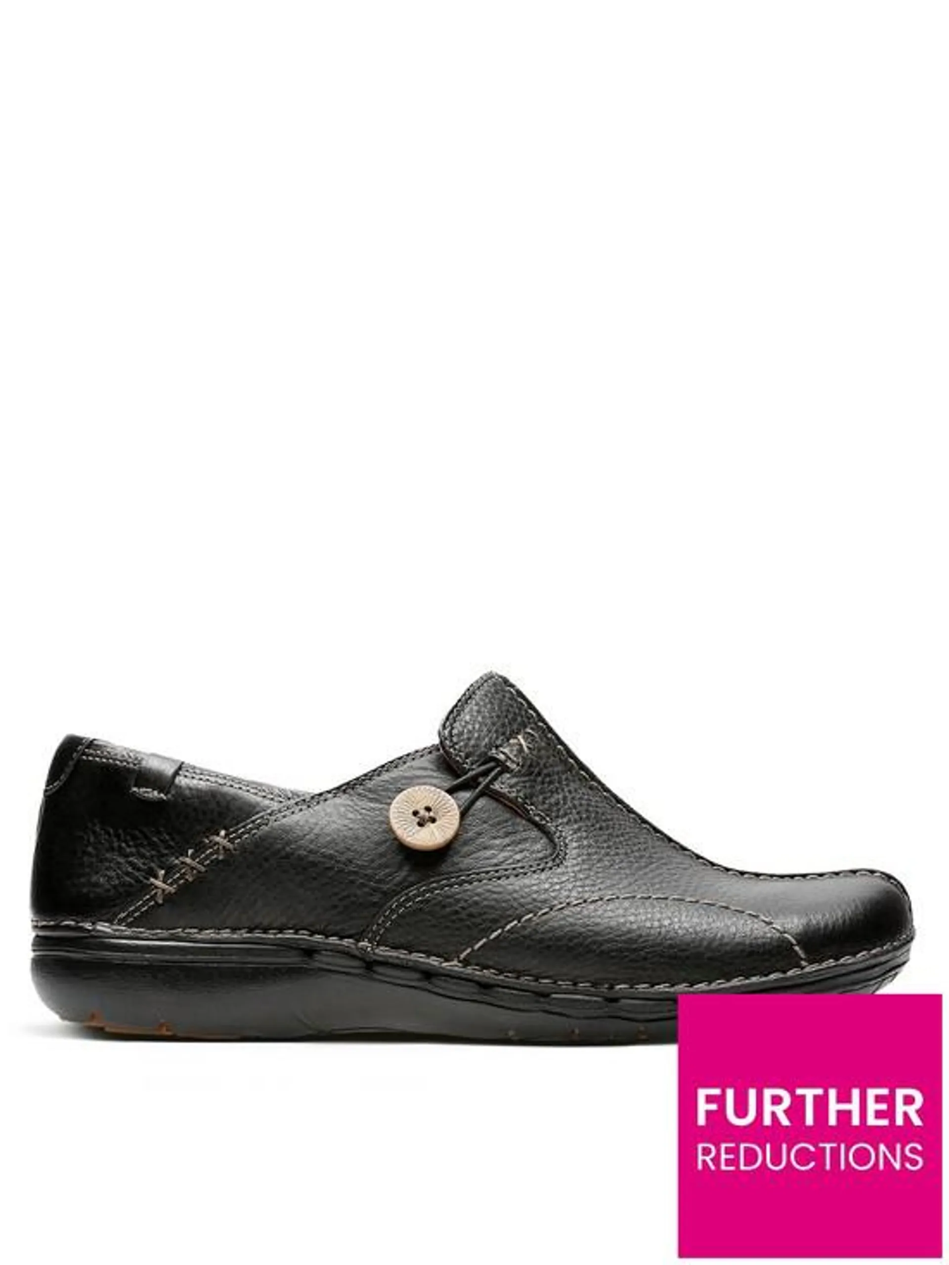 Wide Fit Un Loop Leather Flat Shoe