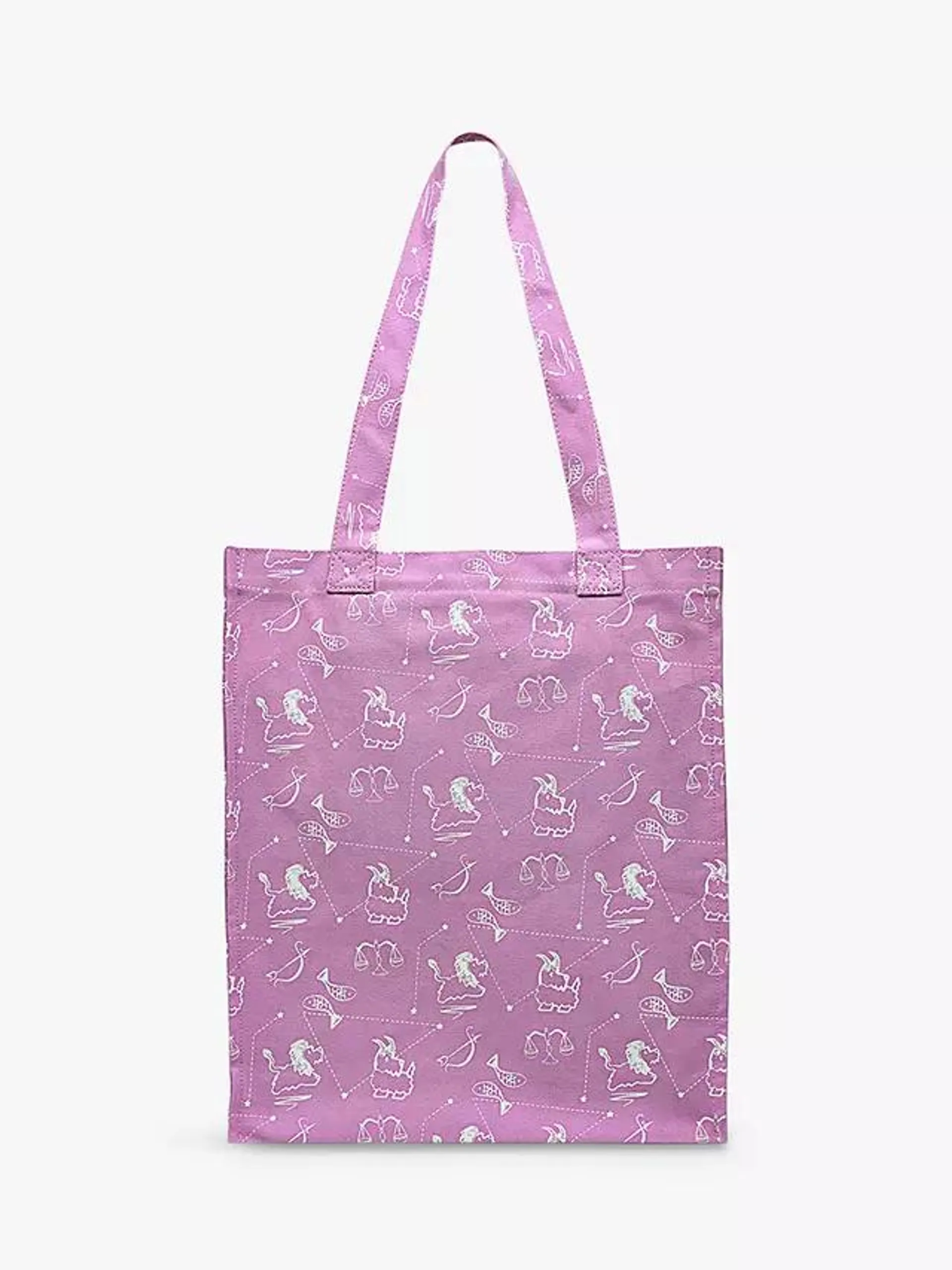 Astrology Medium Open Top Tote, Sugar Pink