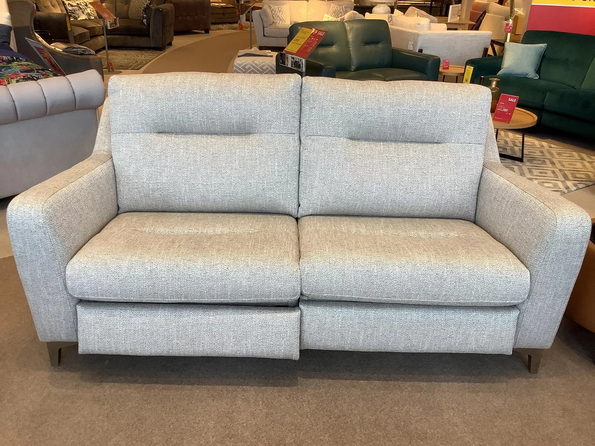 G Plan 3 seater power sofa and tray stool