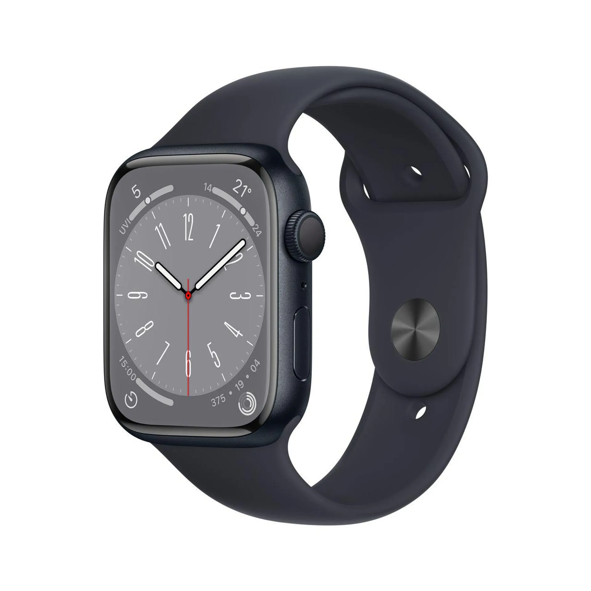 Apple Watch Series 8, 45mm, GPS [2022] - Midnight Aluminium Case with Midnight Sport Band - Regular