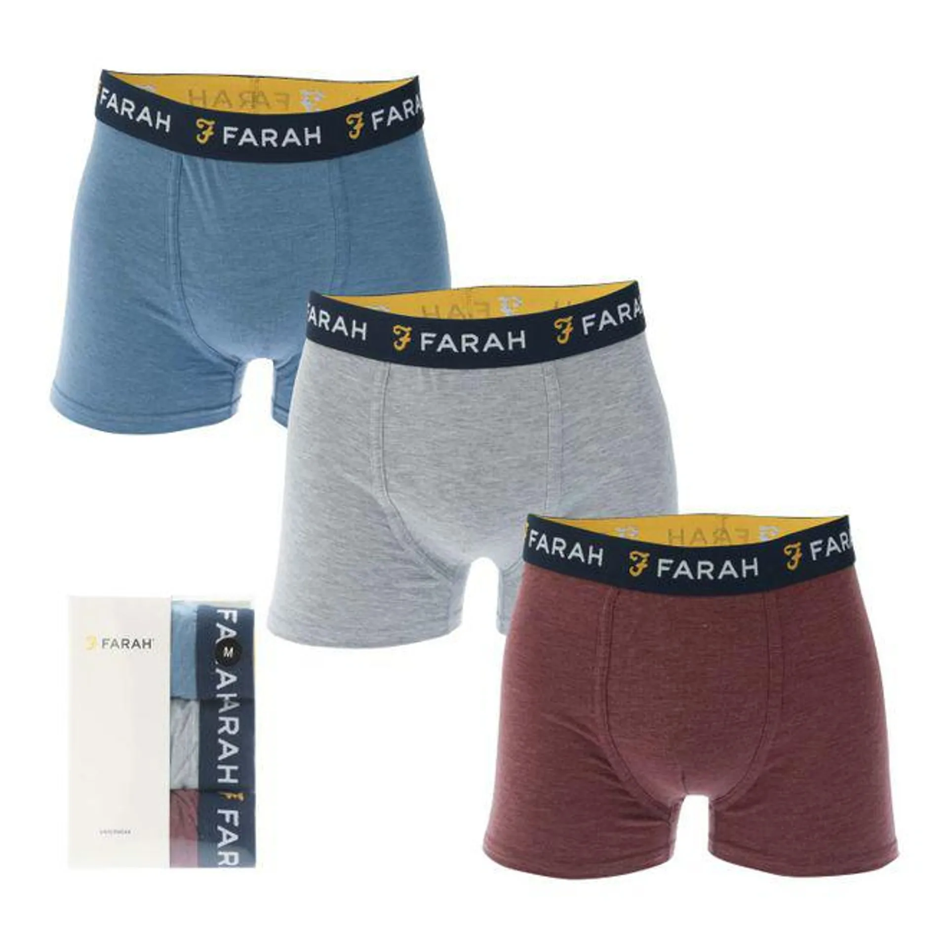 Farah Mens Gillon 3 Oack Boxer Shorts in Multi colour