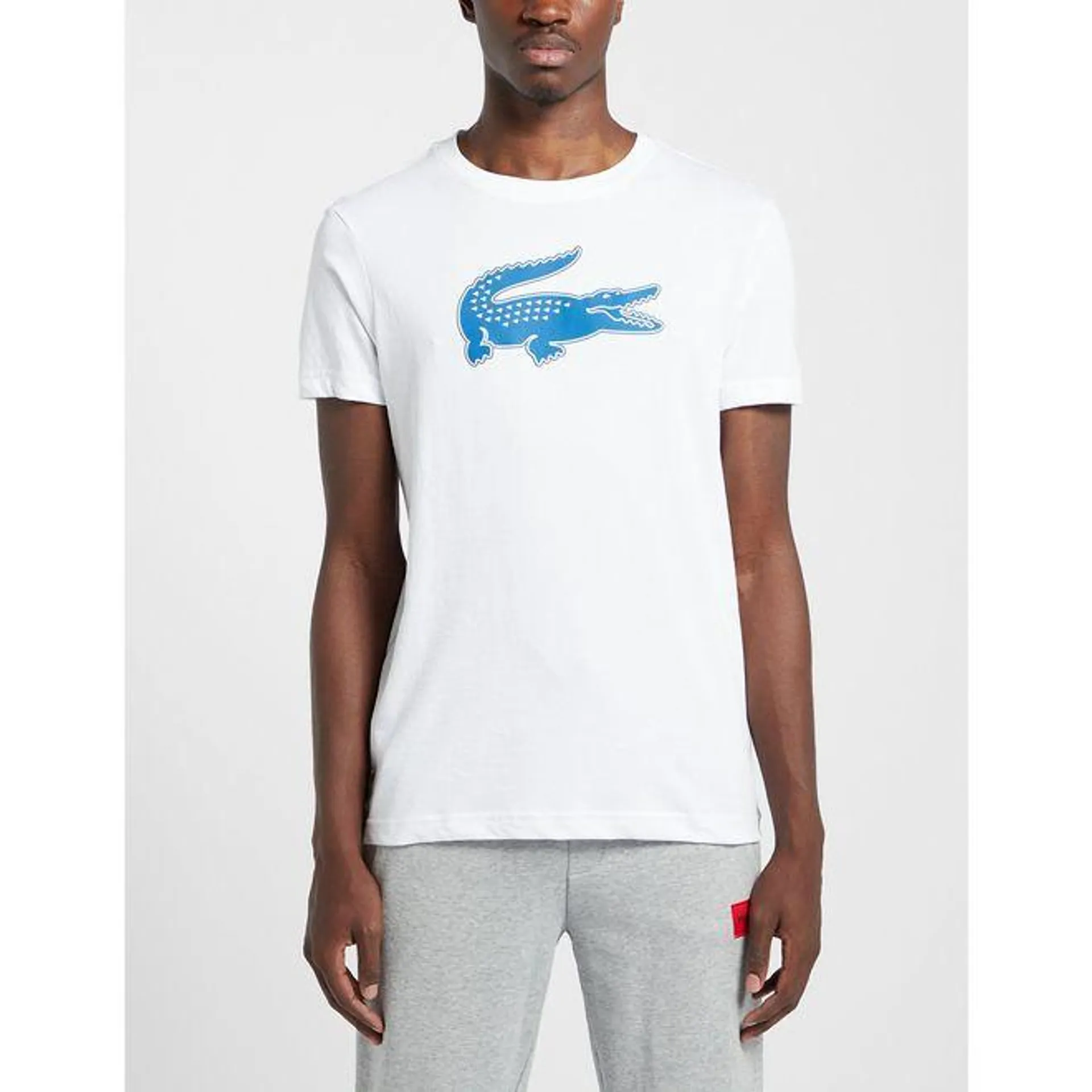 Lacoste Sport 3D Print Crocodile Breathable Jersey T-Shirt in White