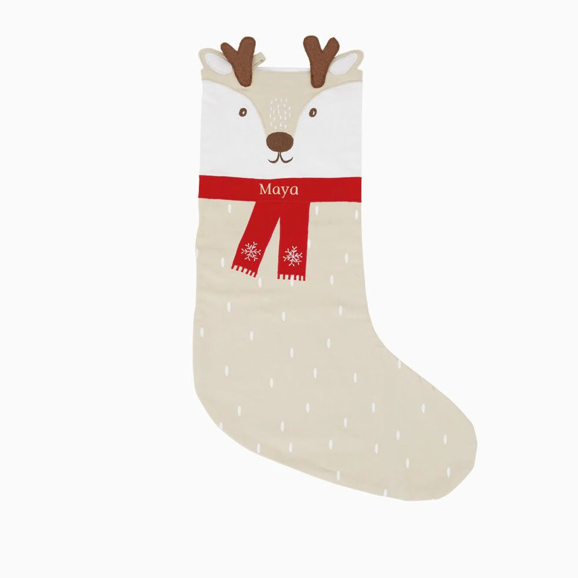 Personalised Christmas Stocking, Reindeer