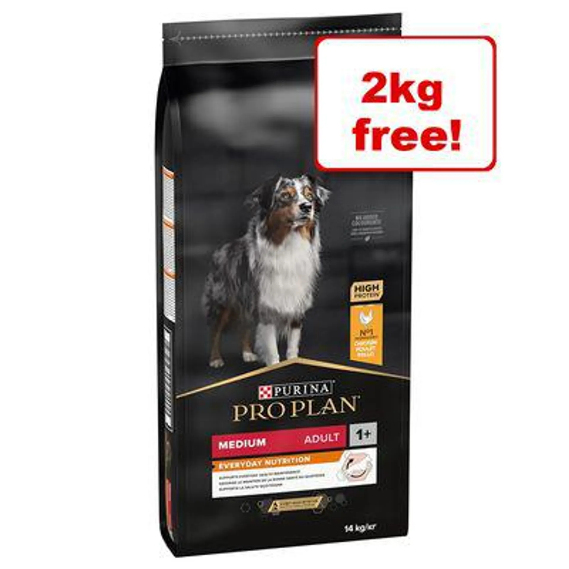 12/14kg PURINA PRO PLAN Dry Dog Food - 2kg Free! *