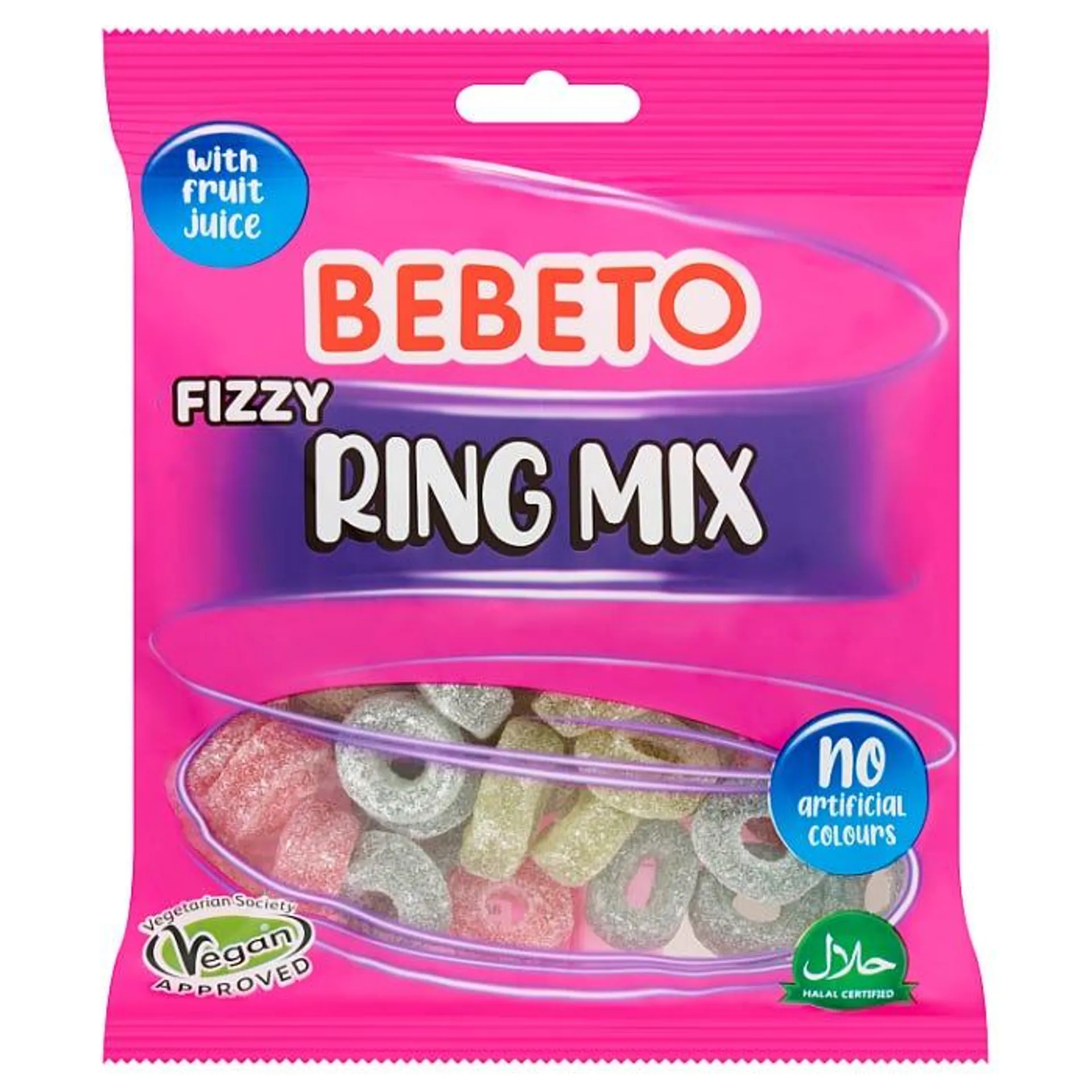 Bebeto Fizzy Ring Mix, 150g